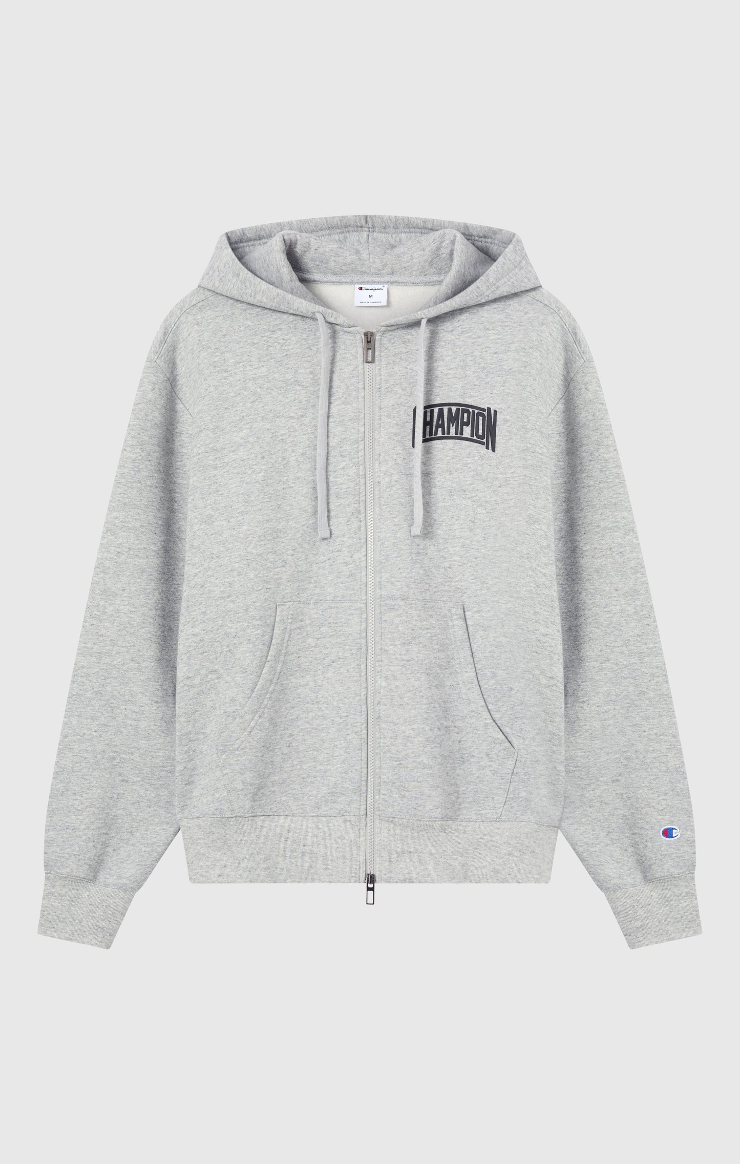 Men's Hooded Full Zip Sweatshirt With Brushed Interior And Puff Print Logo