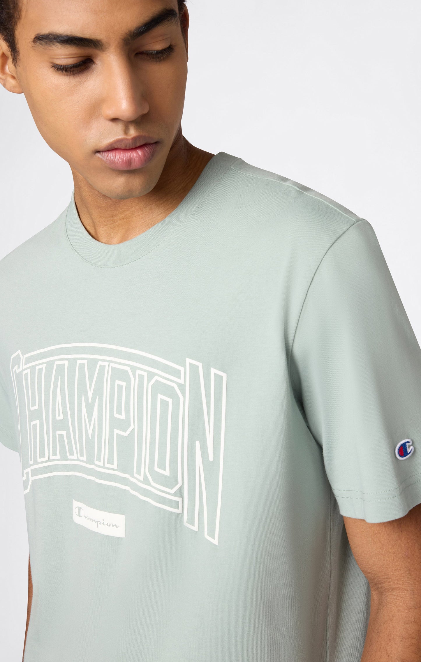 Men's Crewneck T-Shirt With Puff Print Logo