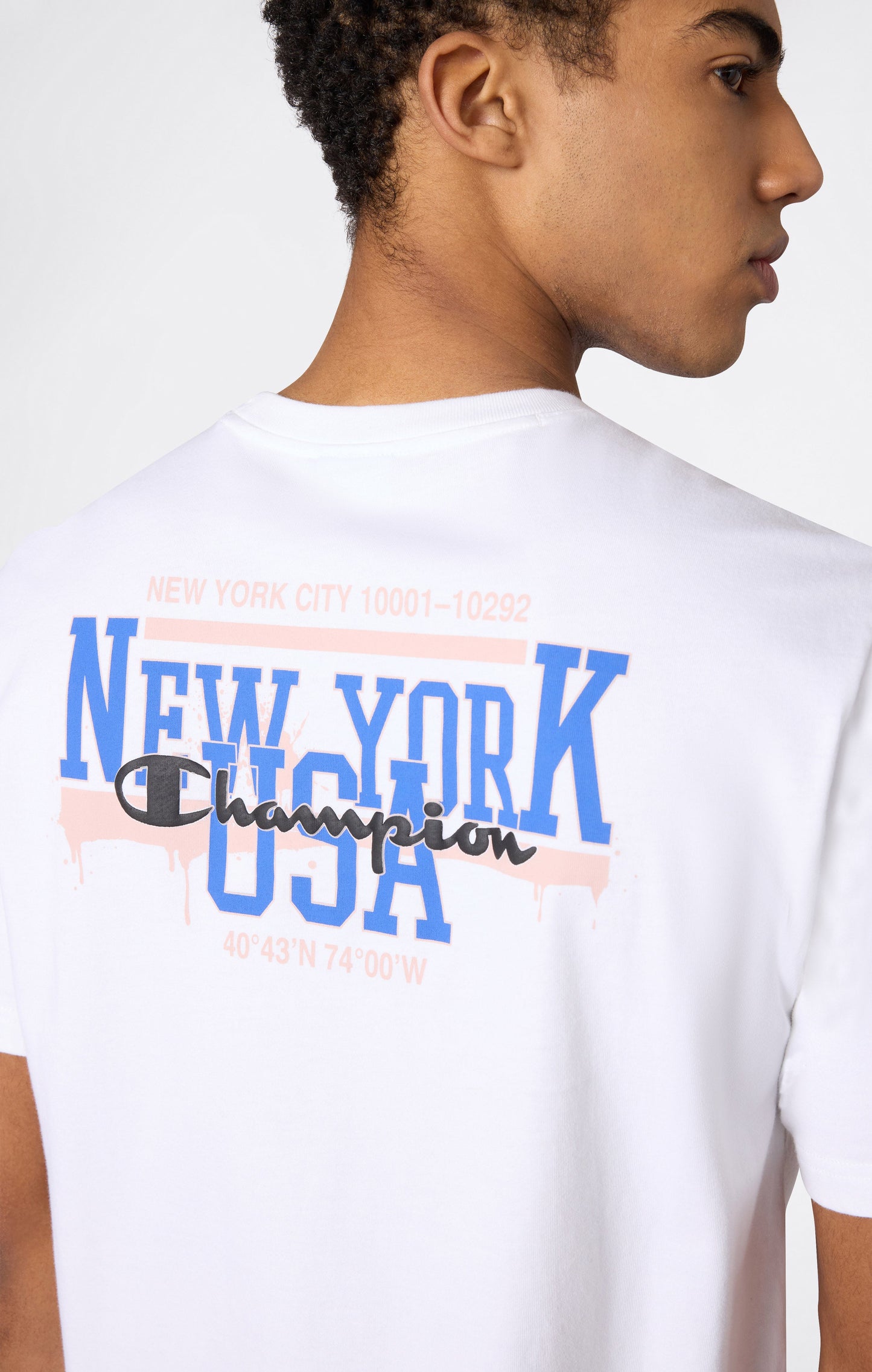 Herren-Rundhals-T-Shirt mit Puffdruck-Grafik