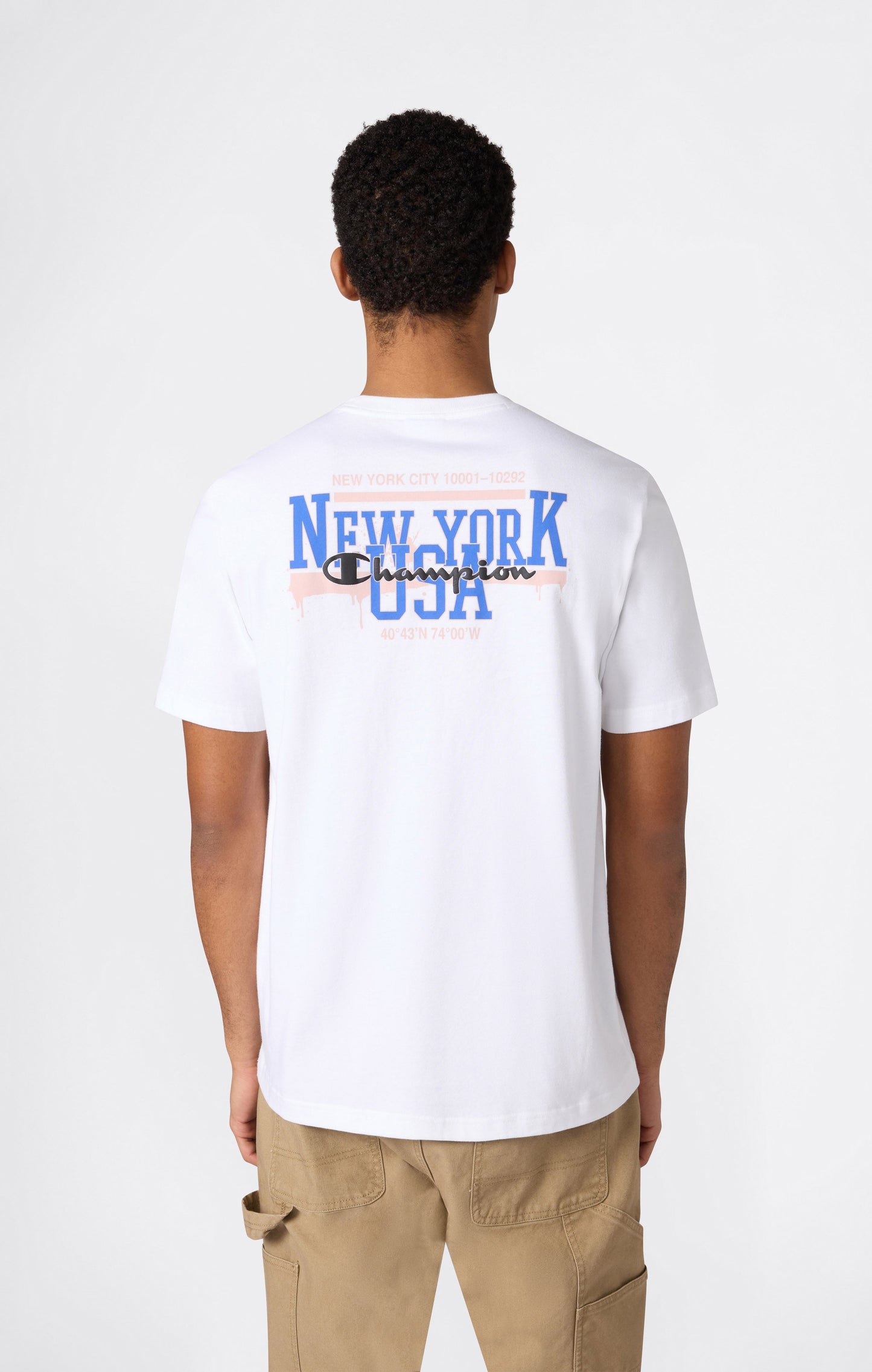 Herren-Rundhals-T-Shirt mit Puffdruck-Grafik