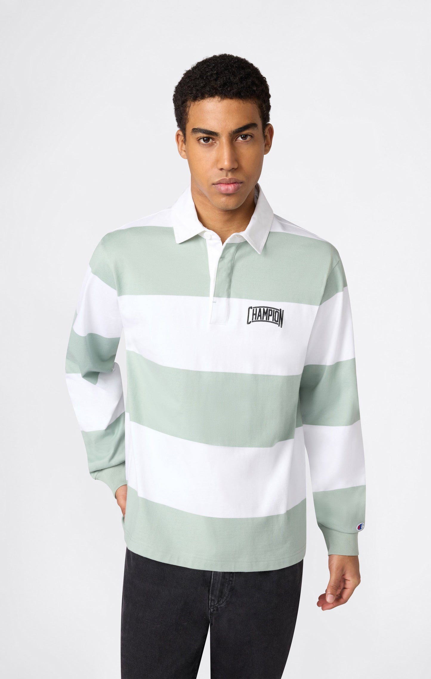 Men's Striped Heavy Jersey Polo Shirt