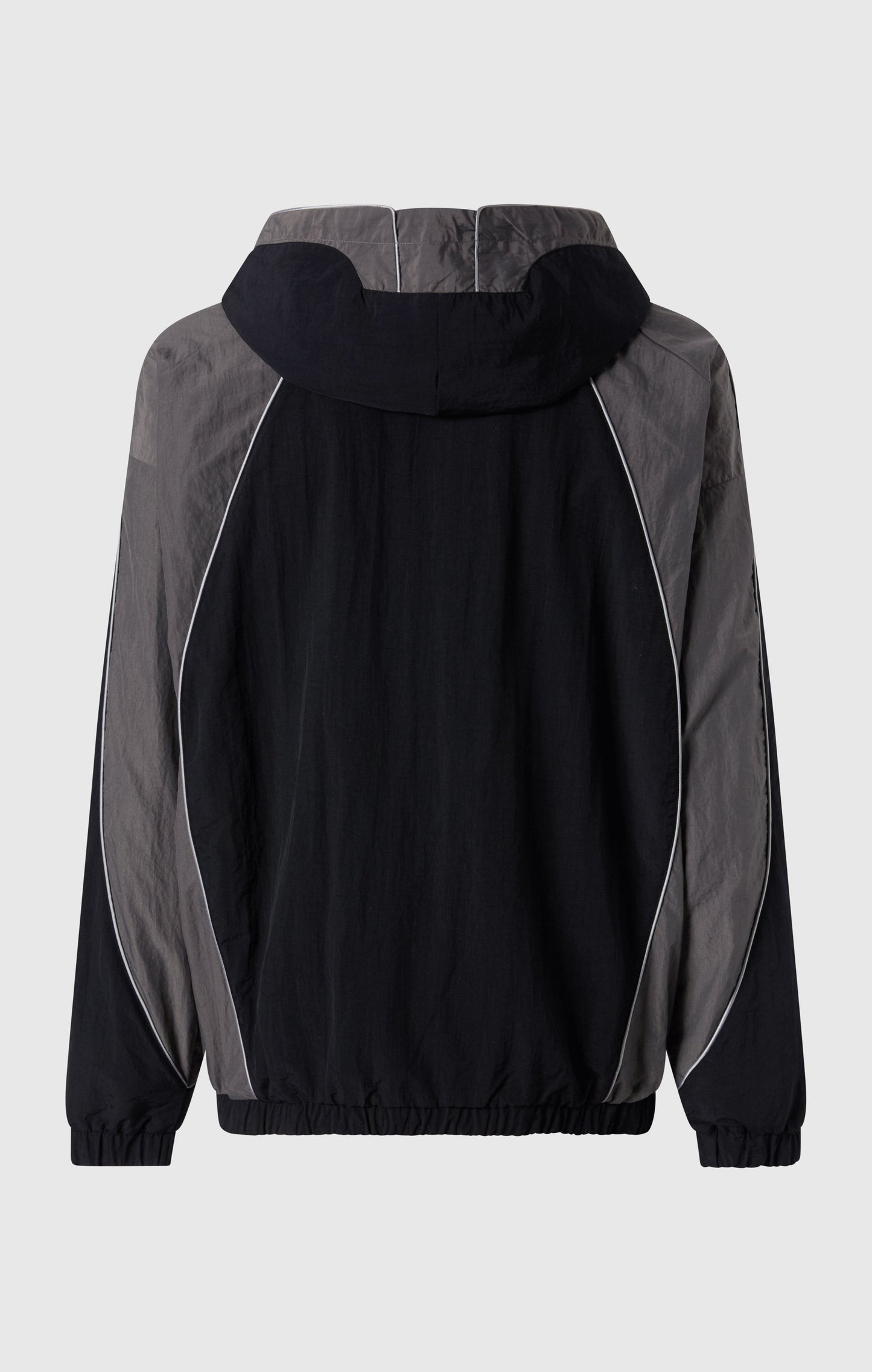 Herren-Trainingsjacke mit durchgehendem Reißverschluss, Kapuze, aus gewebtem Nylon, lockere Passform
