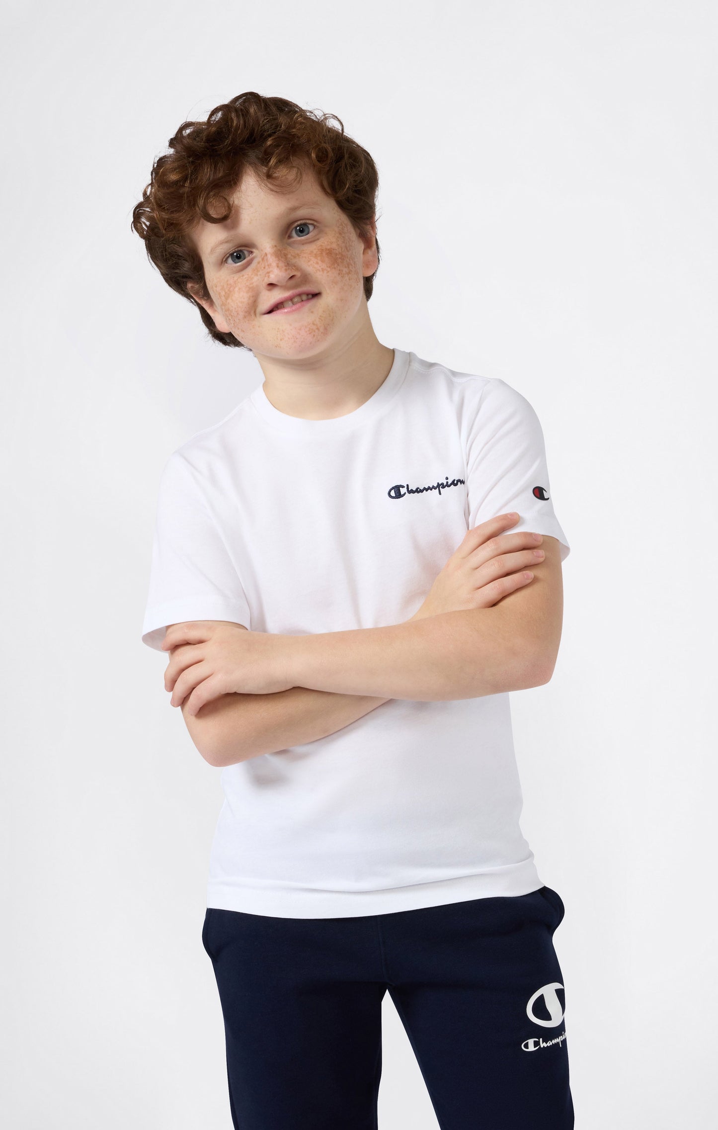 Boys' Crewneck Small Script Logo T-Shirt Icons