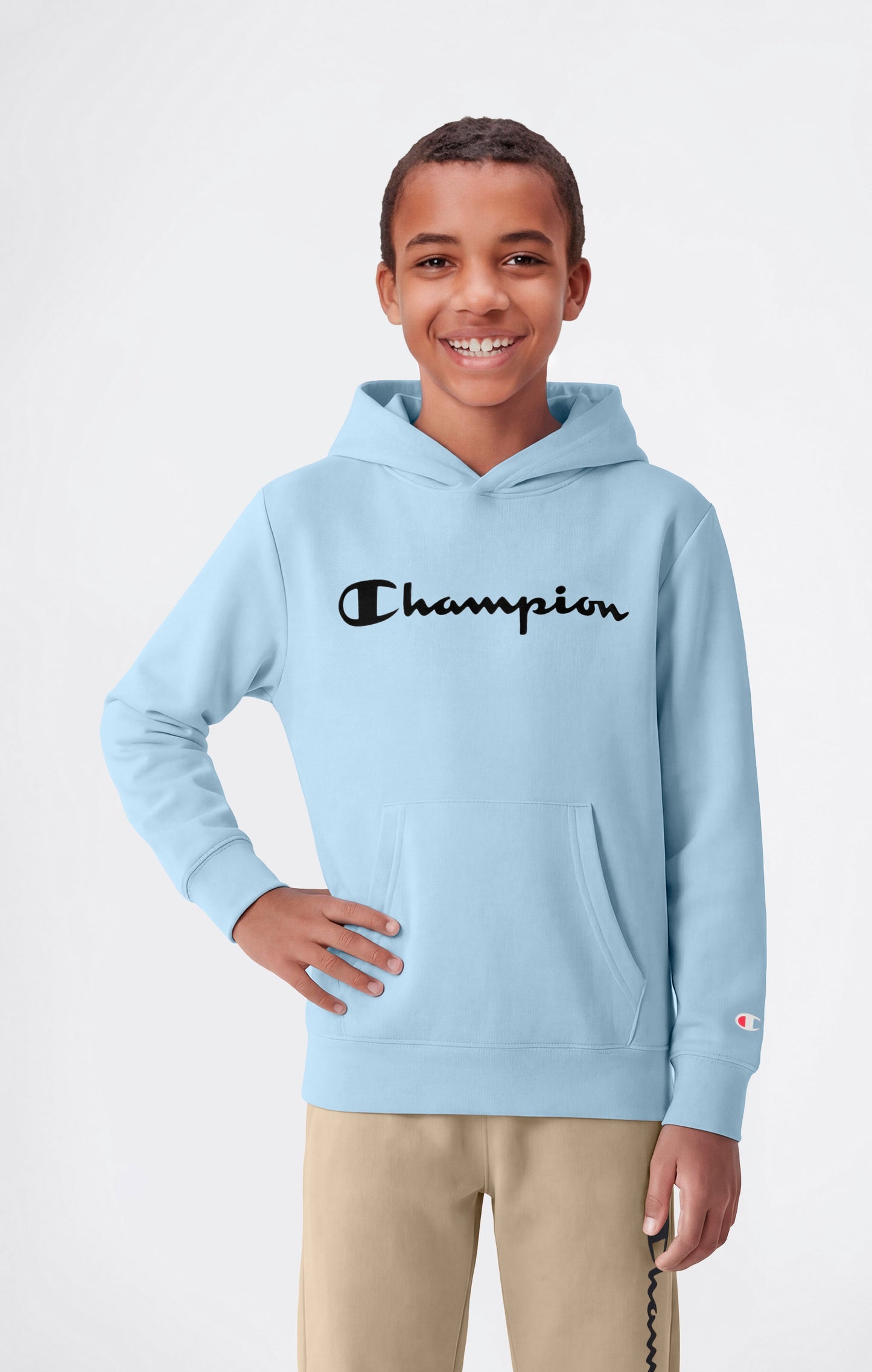 Boys' Lightweight Hooded Sweatshirt with Maxi Printed Logo