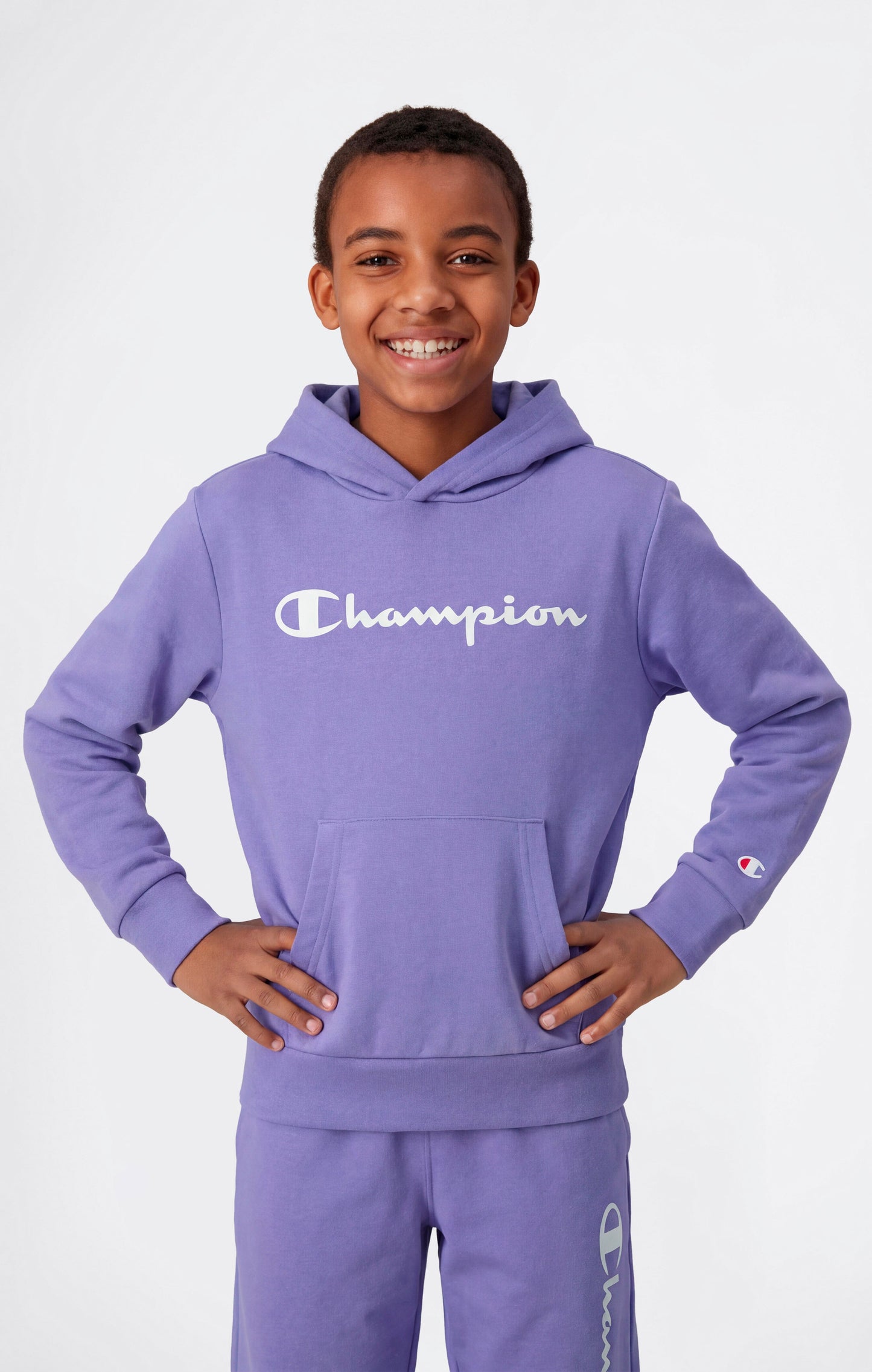 Boys' Lightweight Hooded Sweatshirt with Maxi Printed Logo