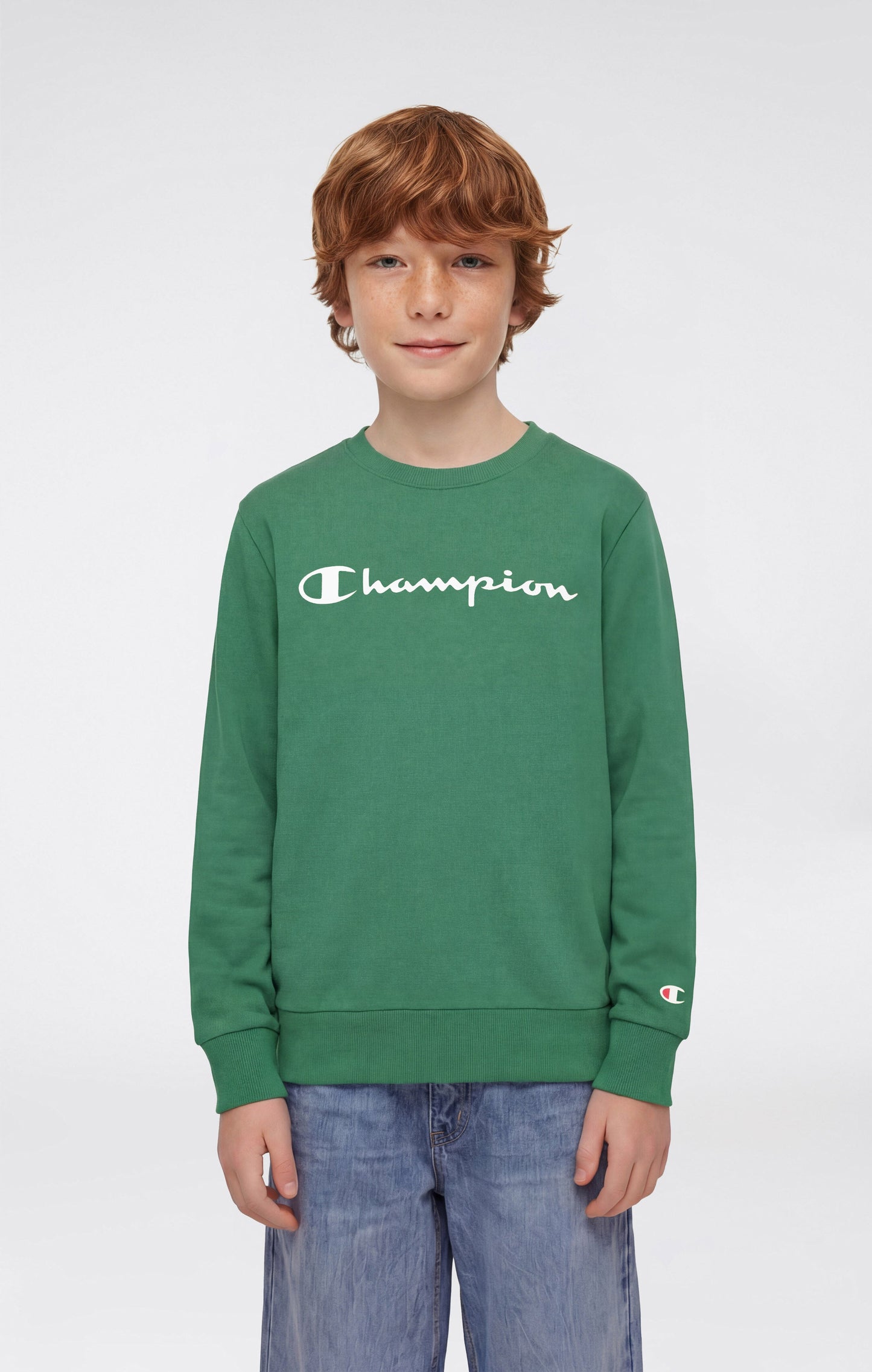 Boys' Lightweight Crewneck Sweatshirt with Maxi Printed Logo