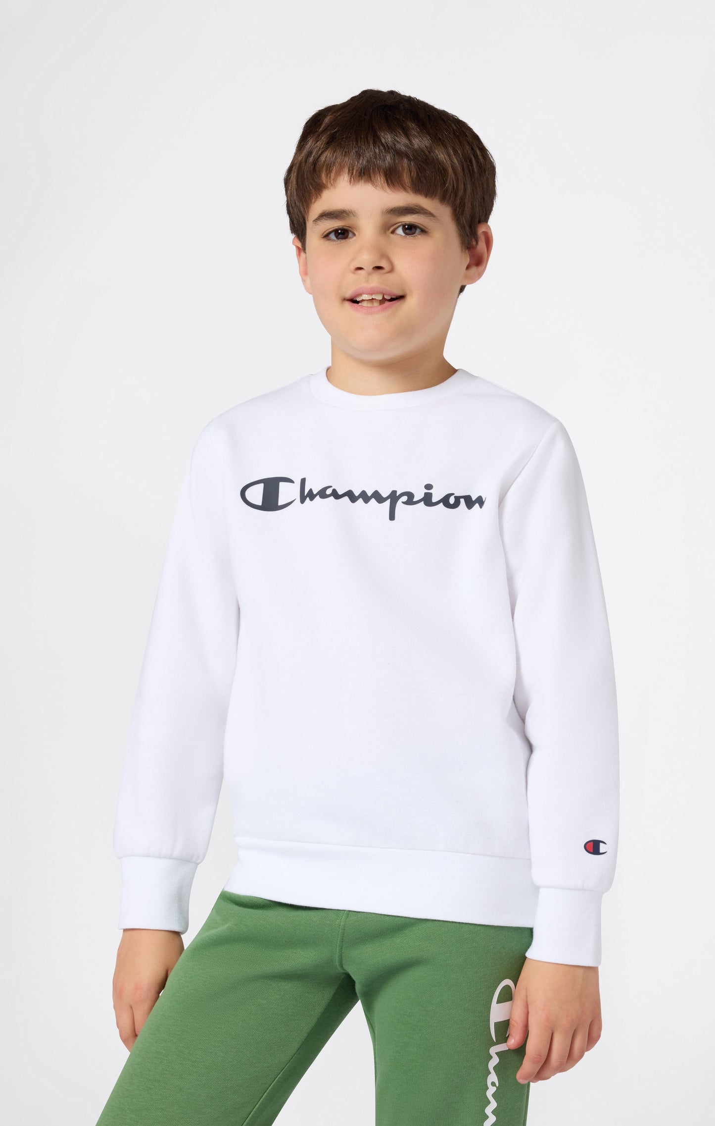 Boys' Lightweight Crewneck Sweatshirt with Maxi Printed Logo