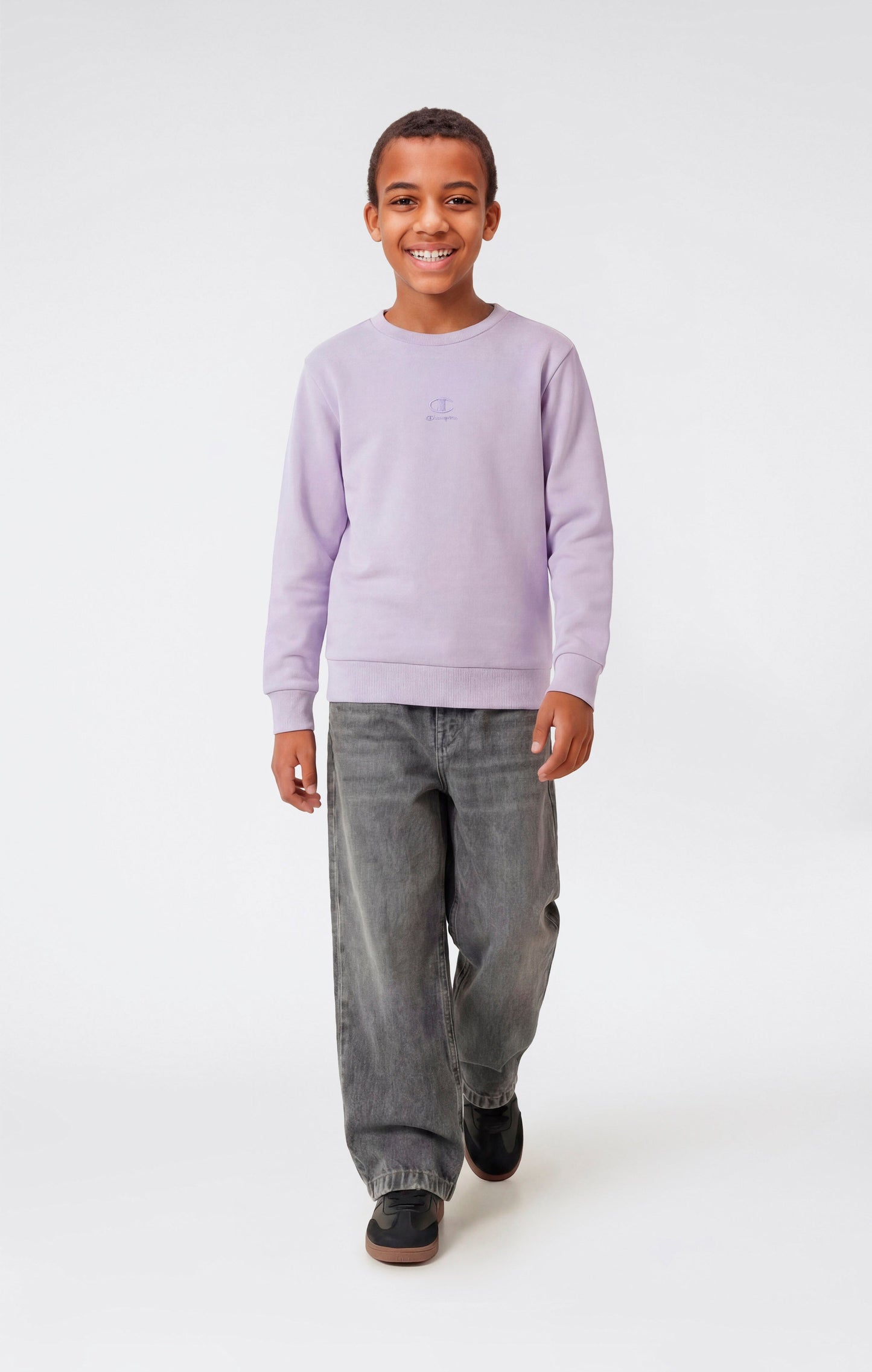 Boys' Washed Effect Crewneck Sweatshirt Icons