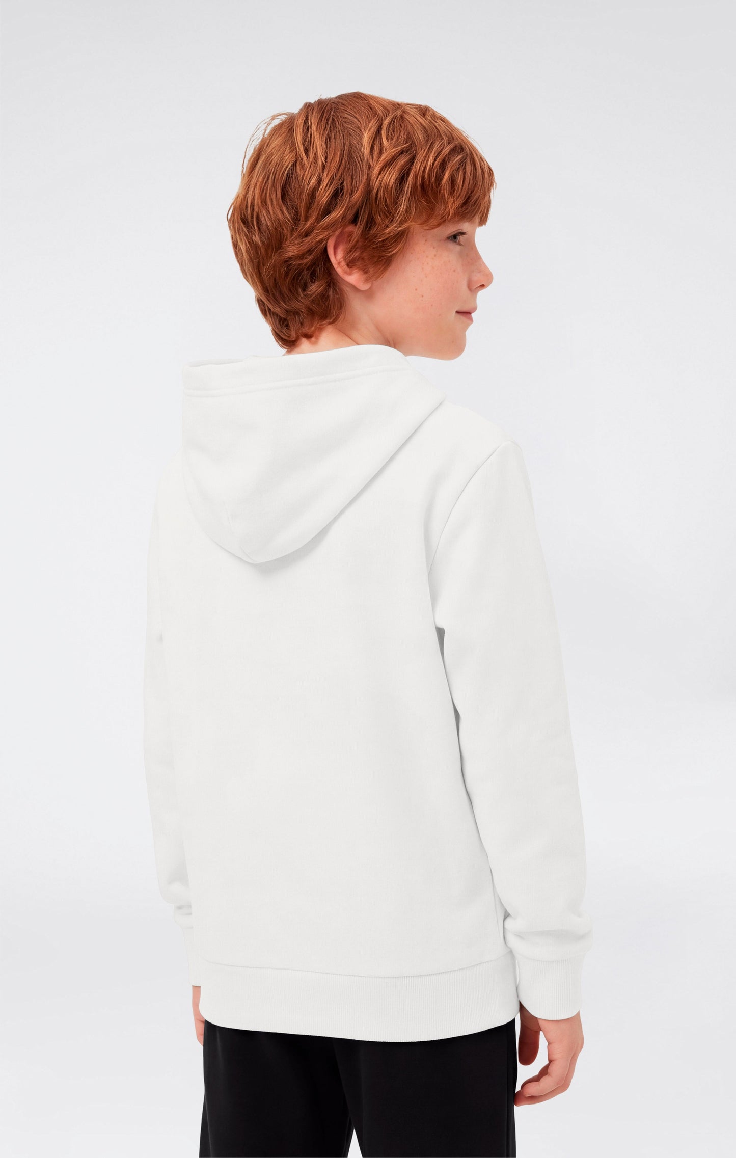 Boys' Lightweight Hooded Sweatshirt with Tonal Embroidered Maxi Logo Icons