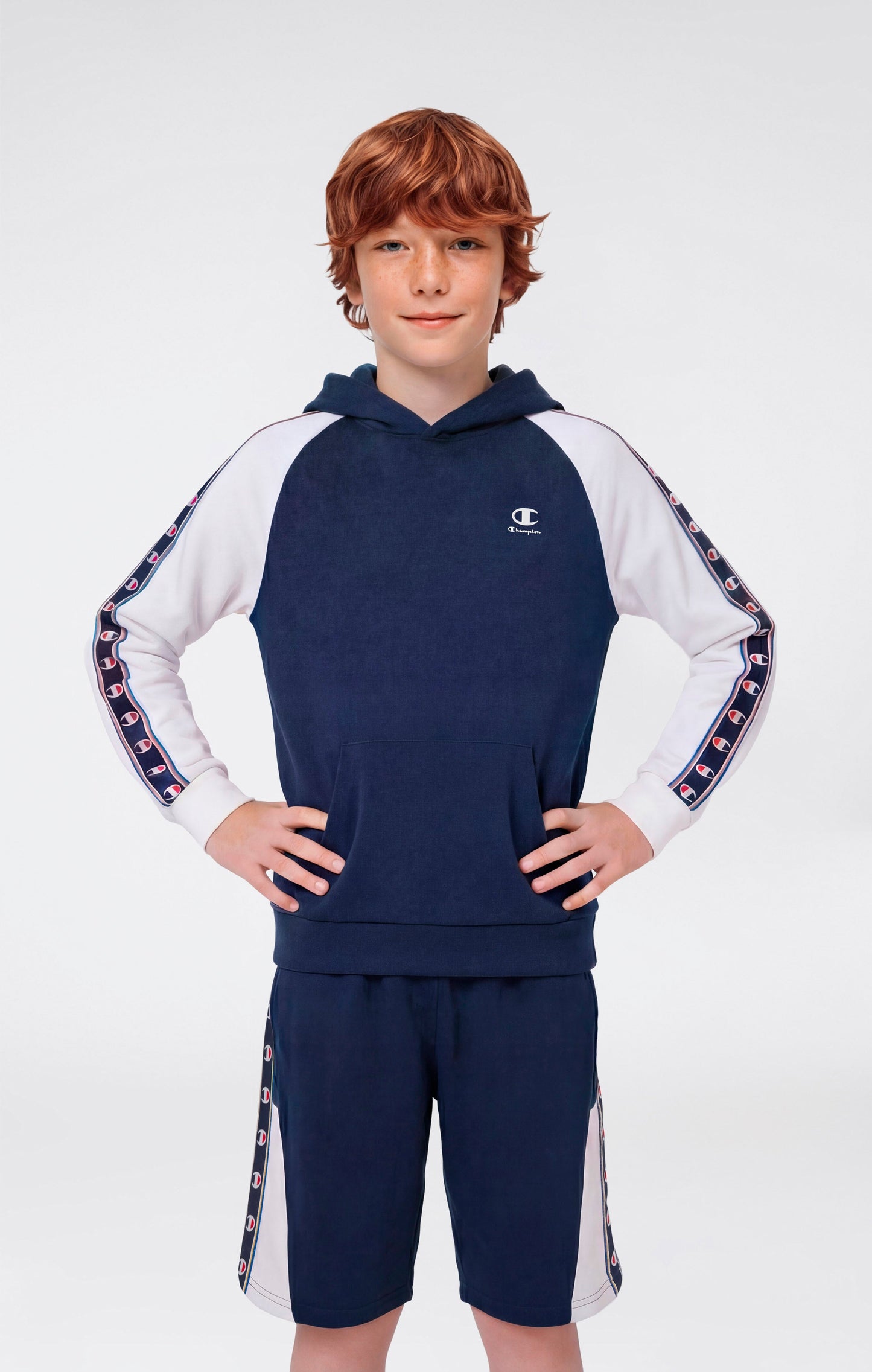 Boys' Hooded Sweatshirt with C-Logo Tape