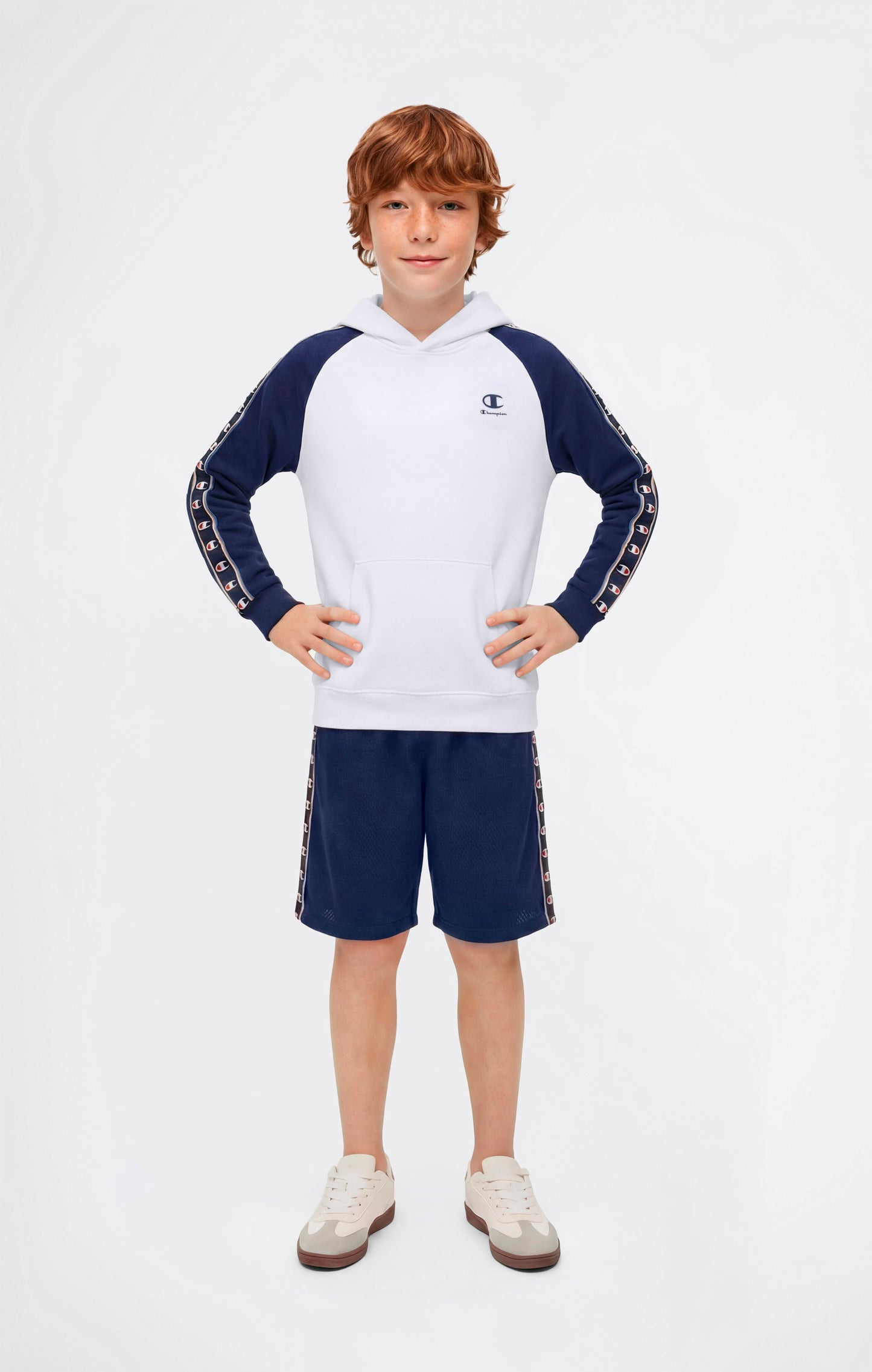 Boys' Hooded Sweatshirt with C-Logo Tape