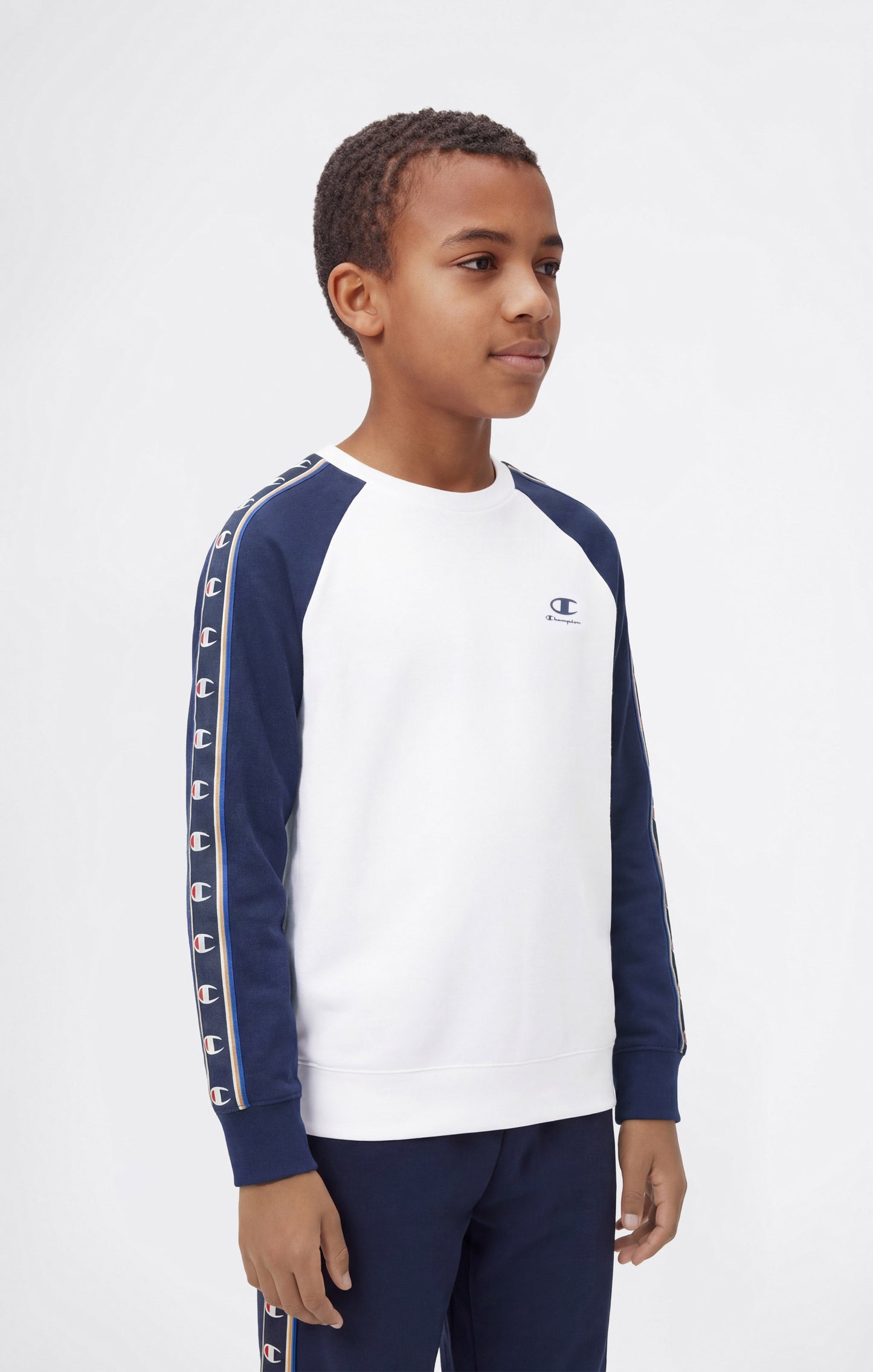Jungen-Rundhalspullover mit C-Logo-Tape