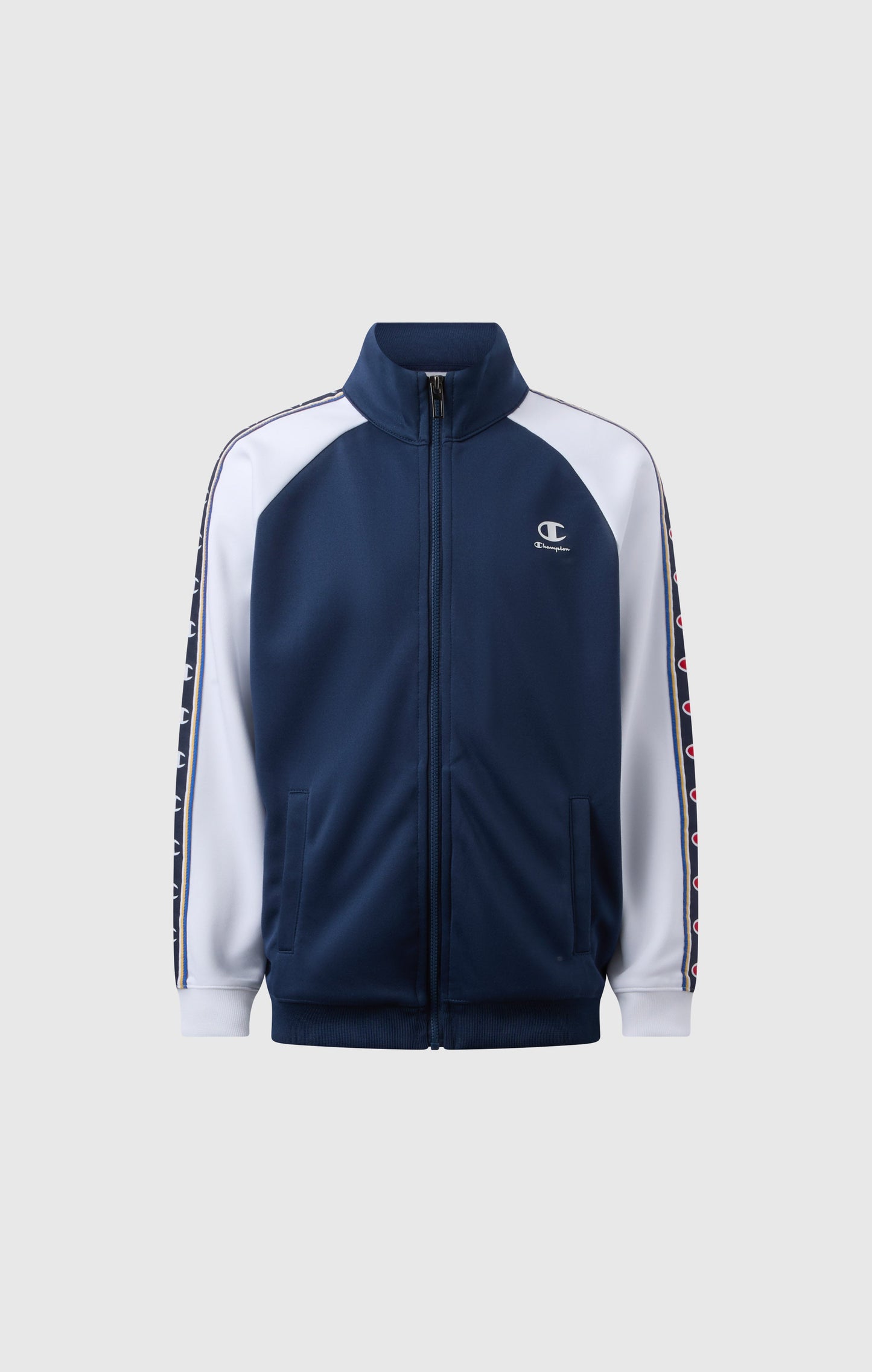 Jungen-Sweatshirt mit durchgehendem Reißverschluss und Logo-Tape