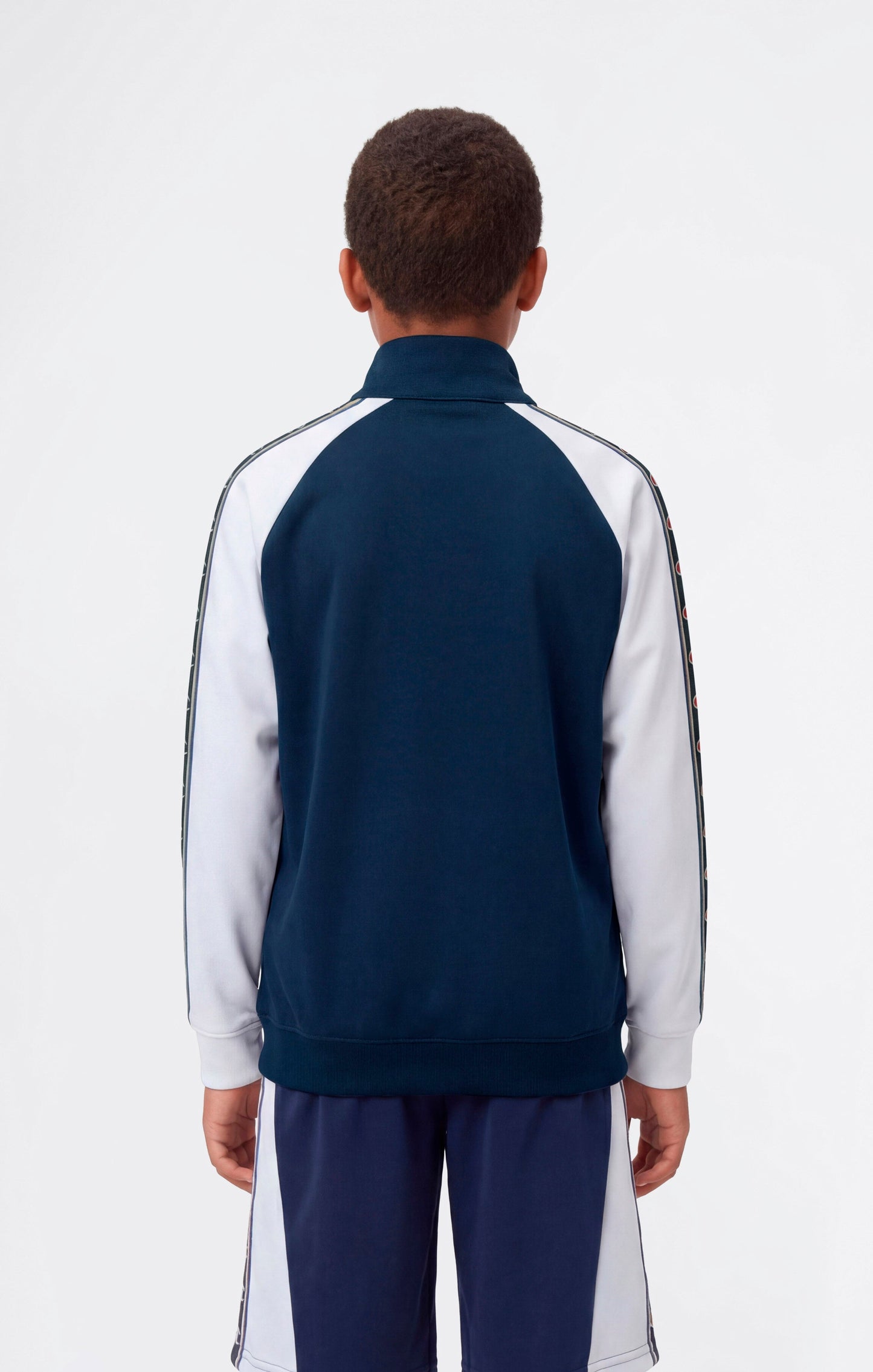 Jungen-Sweatshirt mit durchgehendem Reißverschluss und Logo-Tape