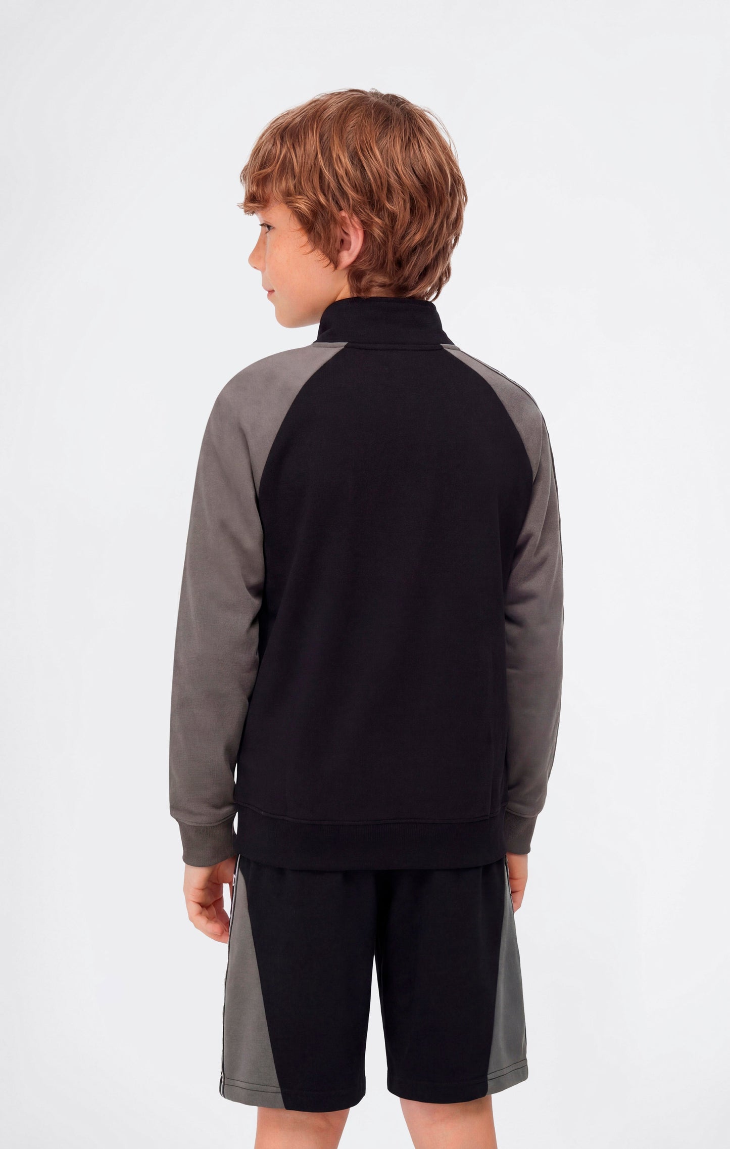 Boys' Full Zip Sweatshirt with Tape Logo