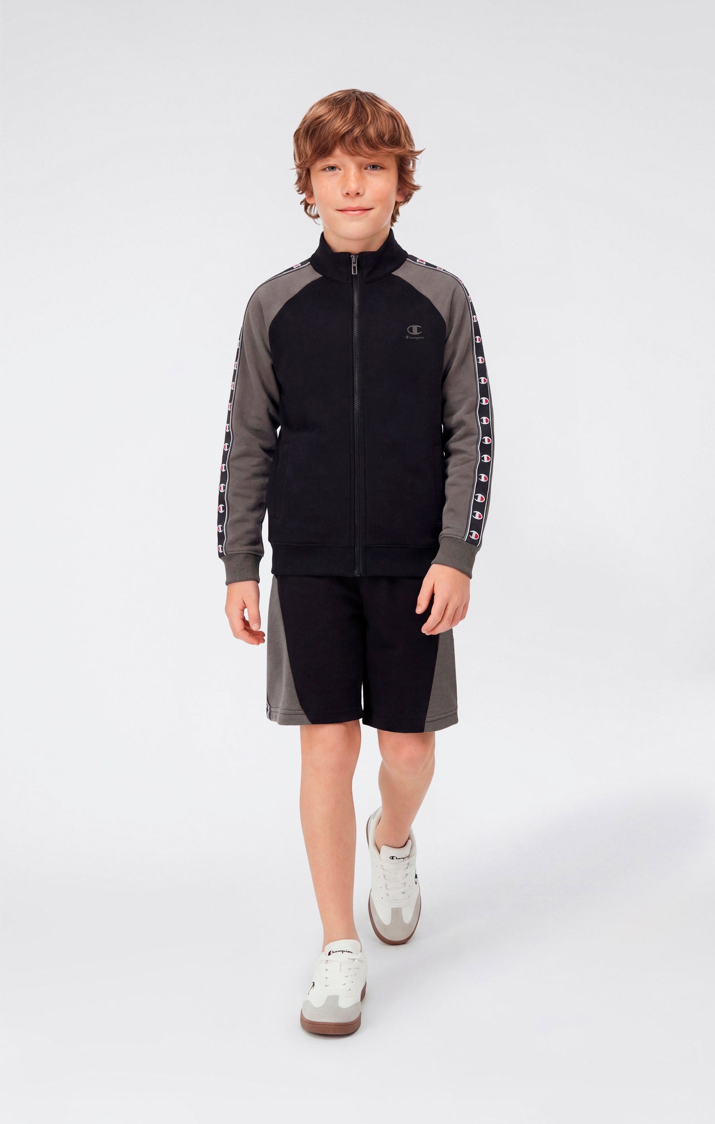Boys' Full Zip Sweatshirt with Tape Logo