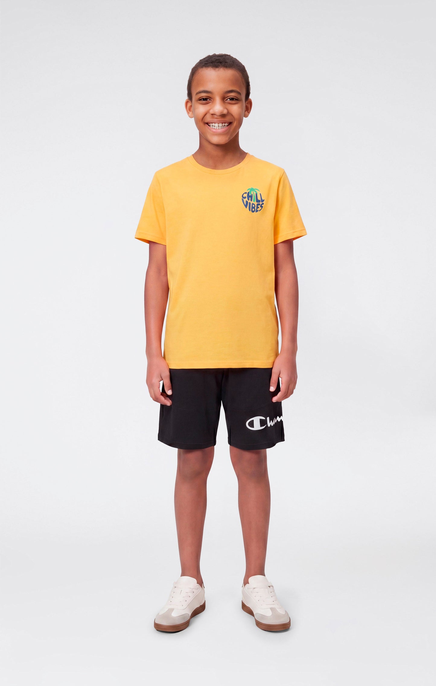 Boys' Cotton Shorts with Maxi Printed Logo