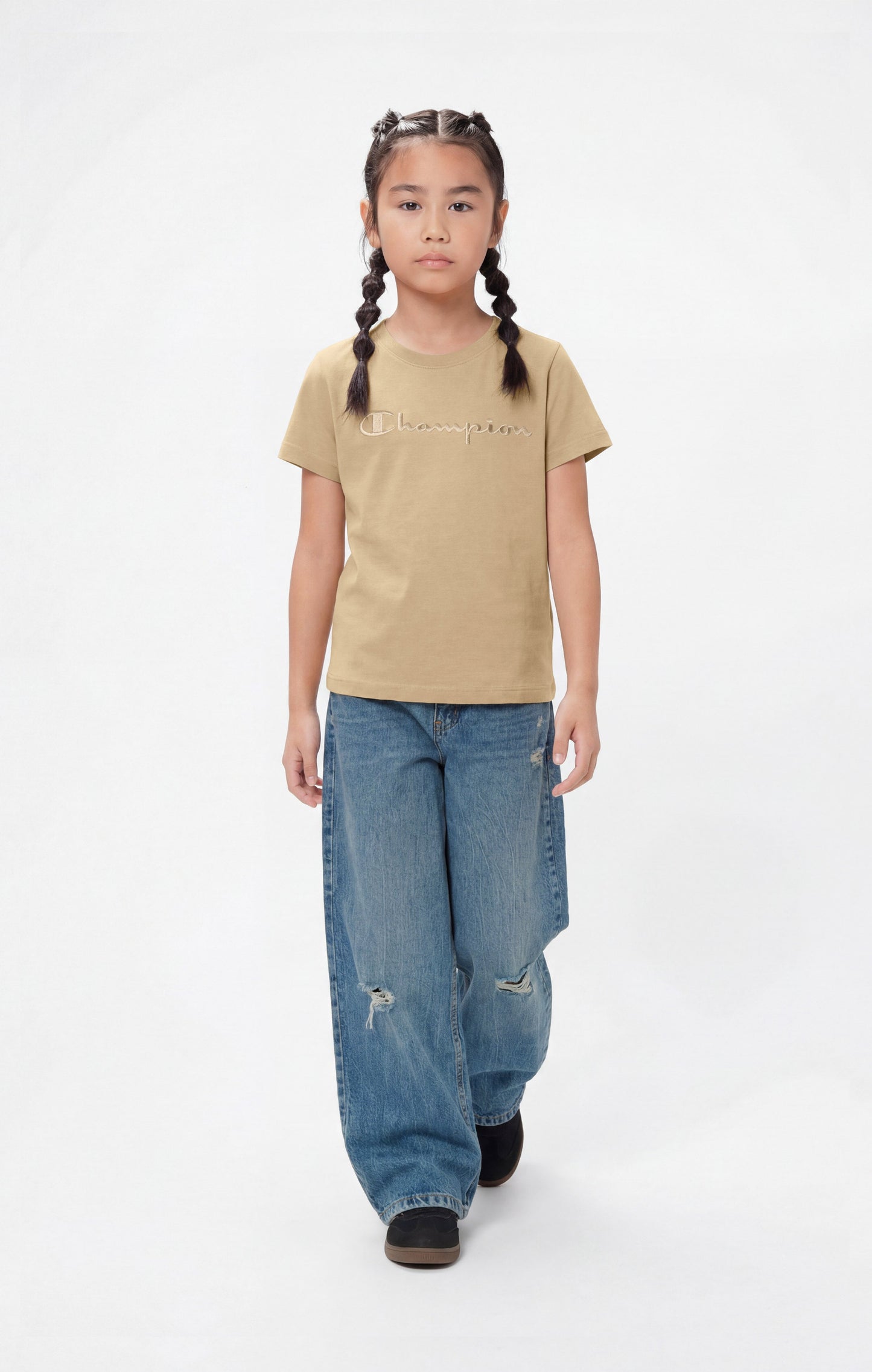 Girls' Crewneck T-shirt Slim Fit Icons