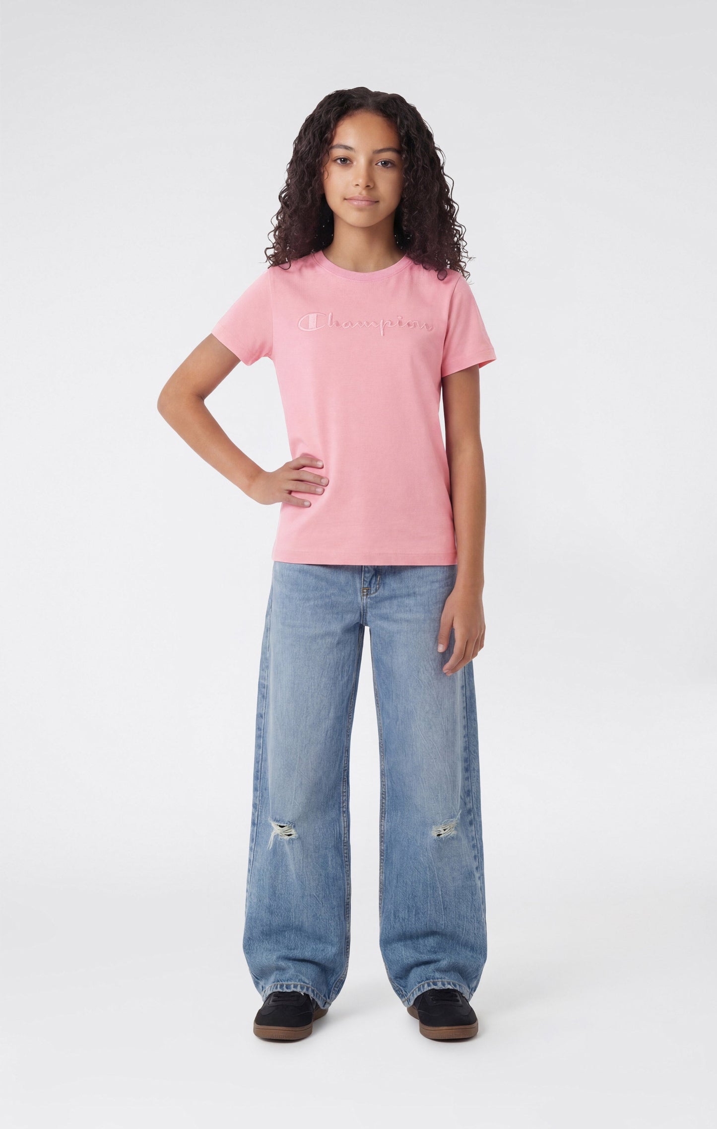 Girls' Crewneck T-shirt Slim Fit Icons