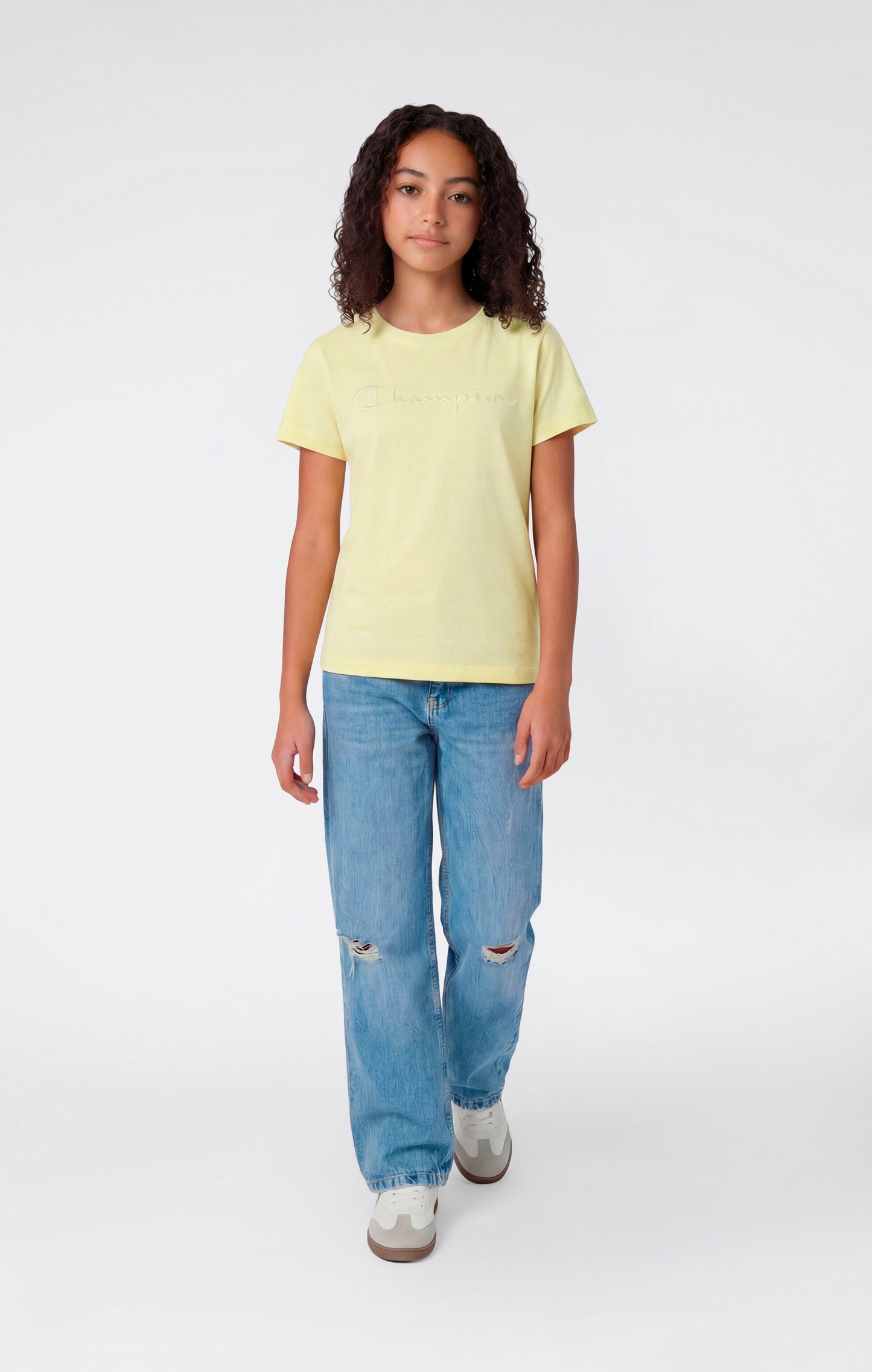 Girls' Crewneck T-shirt Slim Fit Icons