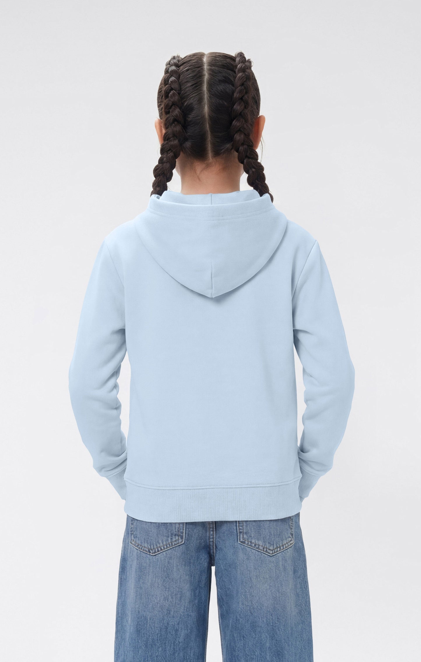 Girls' Lightweight Hooded Sweatshirt with Tonal Embroidered Maxi Logo Icons