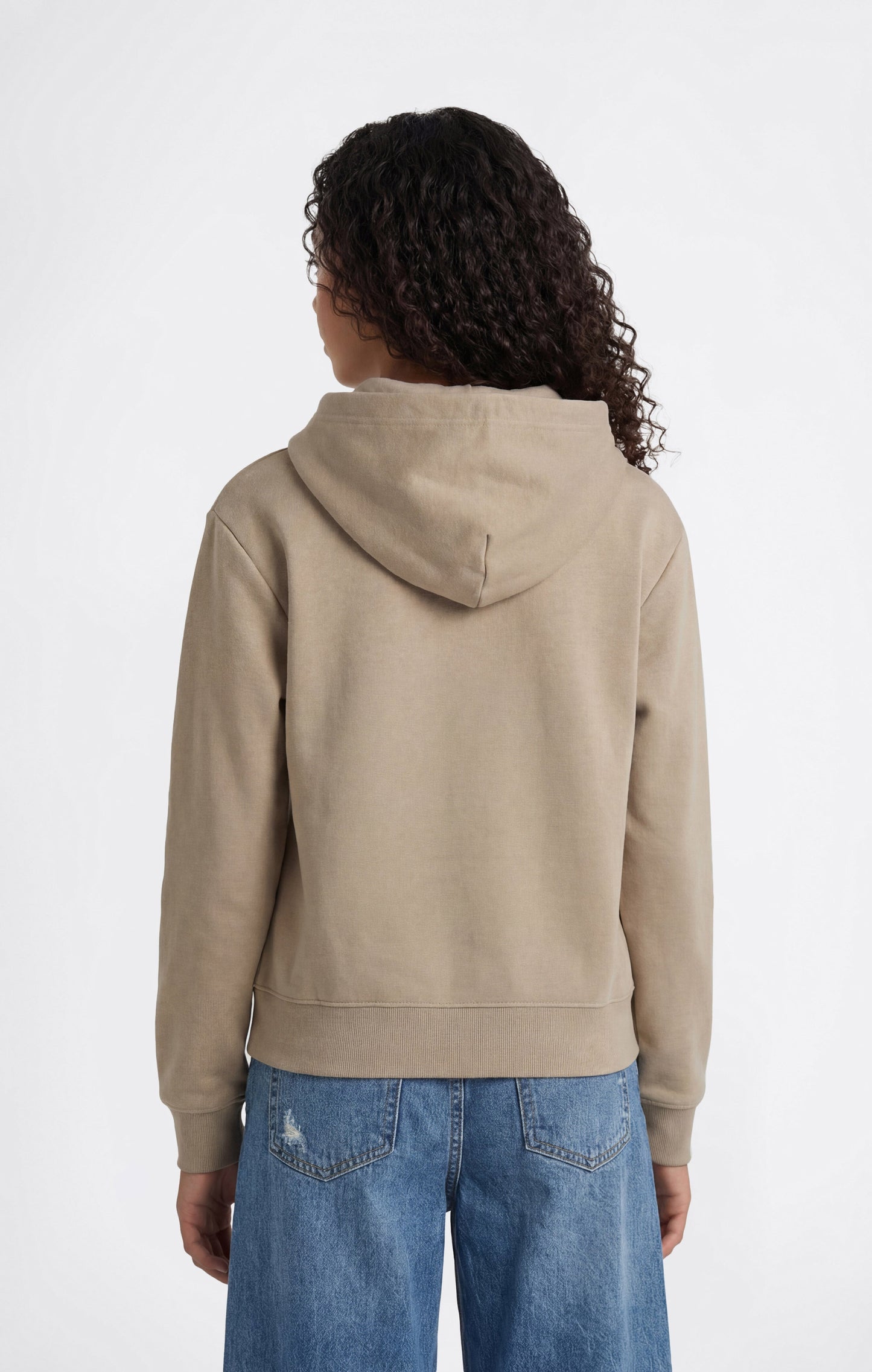 Girls' Lightweight Hooded Sweatshirt with Tonal Embroidered Maxi Logo Icons