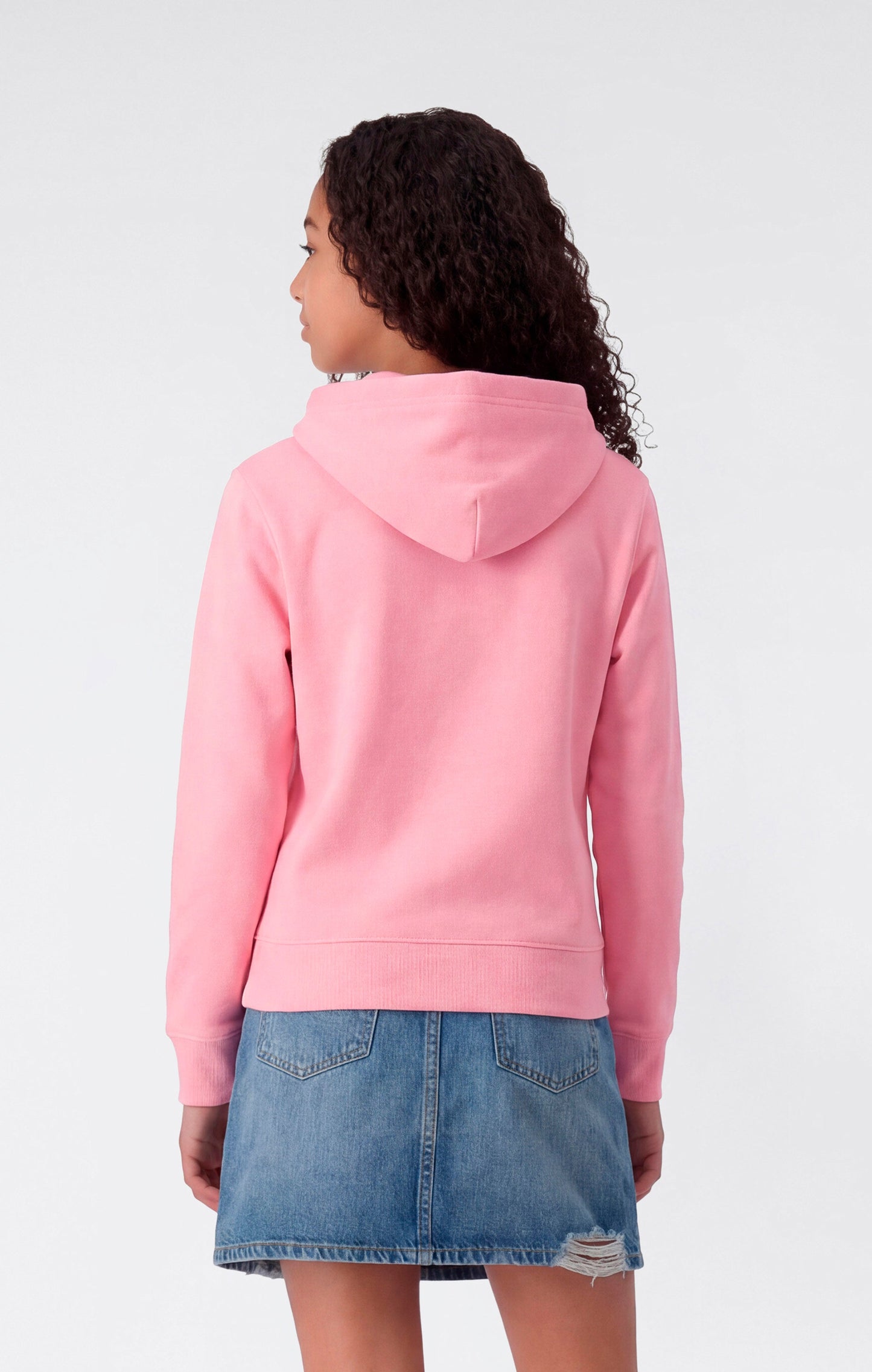 Girls' Lightweight Hooded Sweatshirt with Tonal Embroidered Maxi Logo Icons