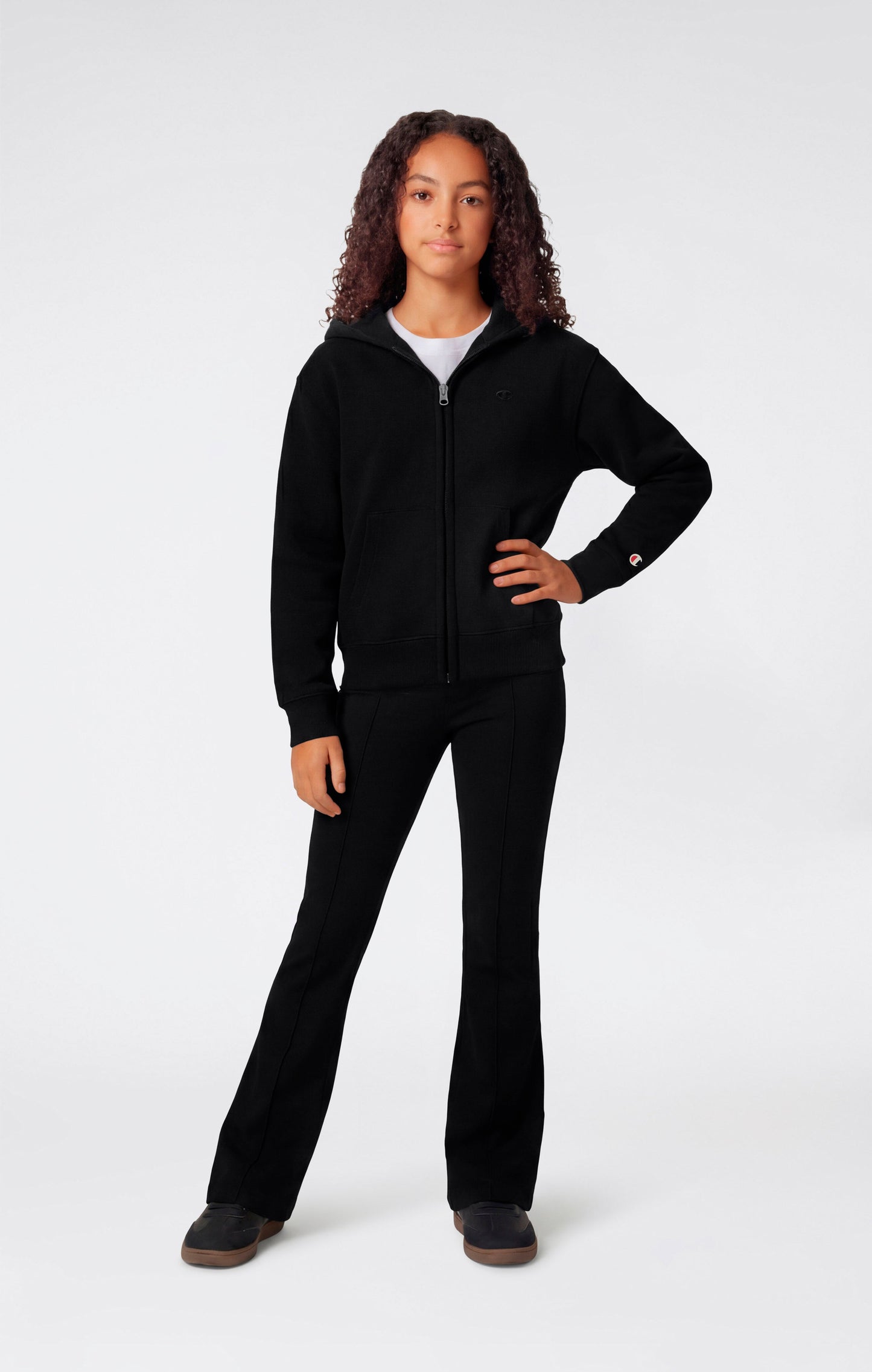 Girls' Lightweight Full Zip Hooded Sweatshirt Icons