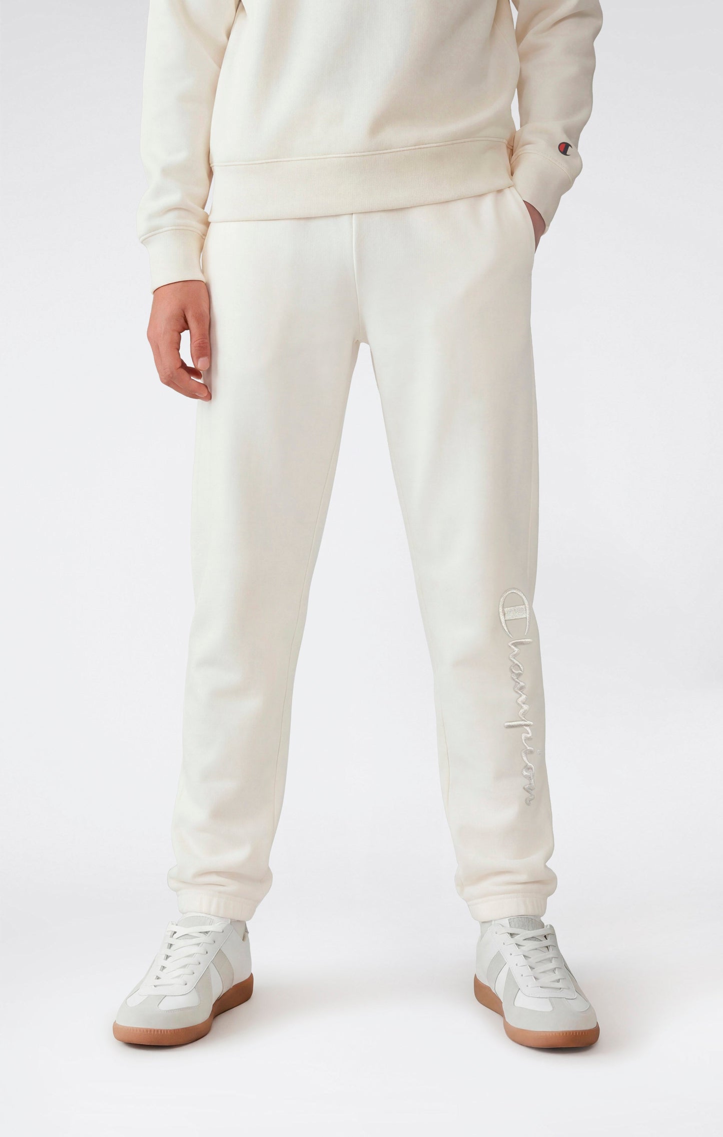 Girls' Elastic Cuff Pants With Embroidered Logo