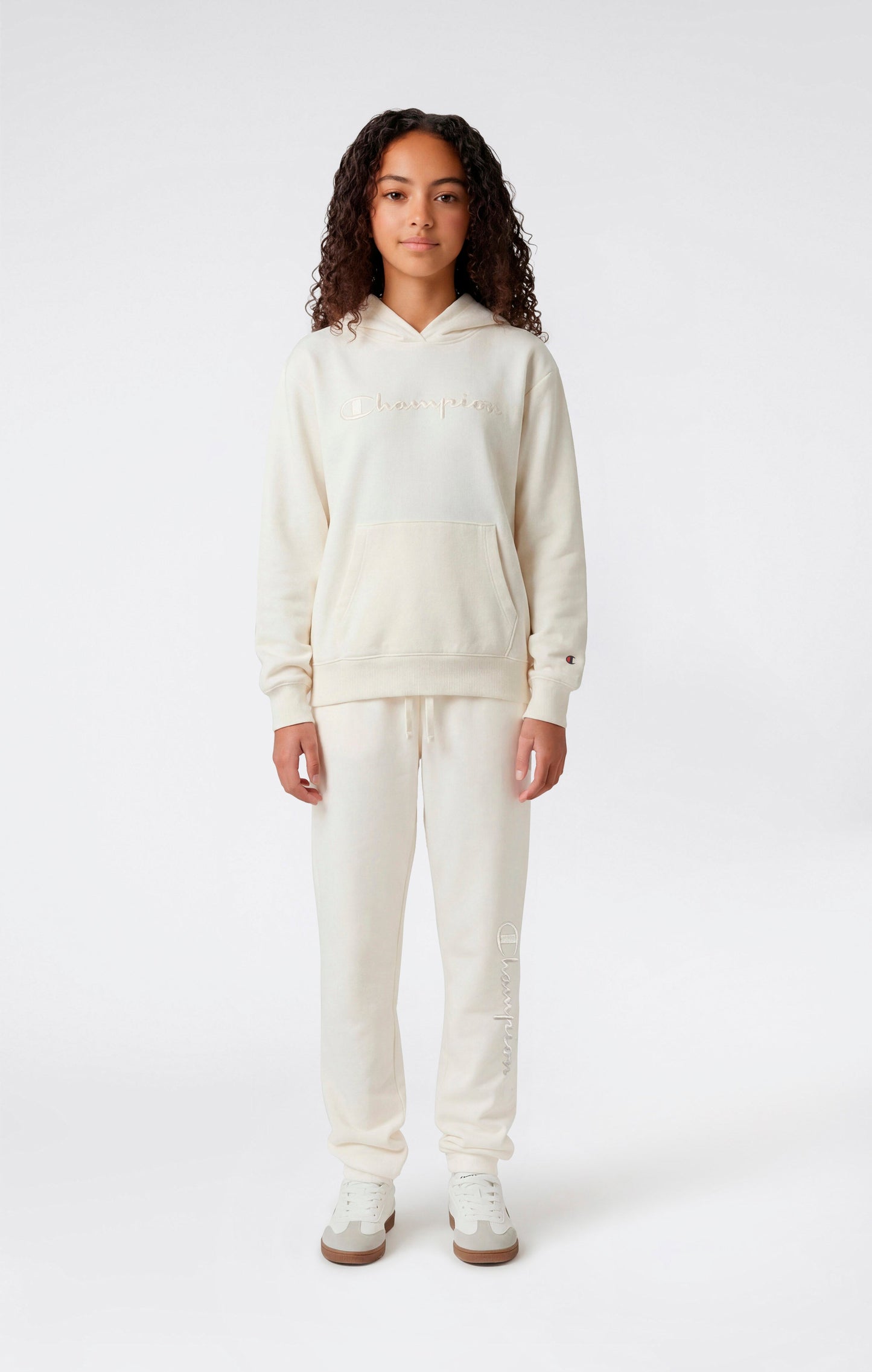 Girls' Elastic Cuff Pants With Embroidered Logo