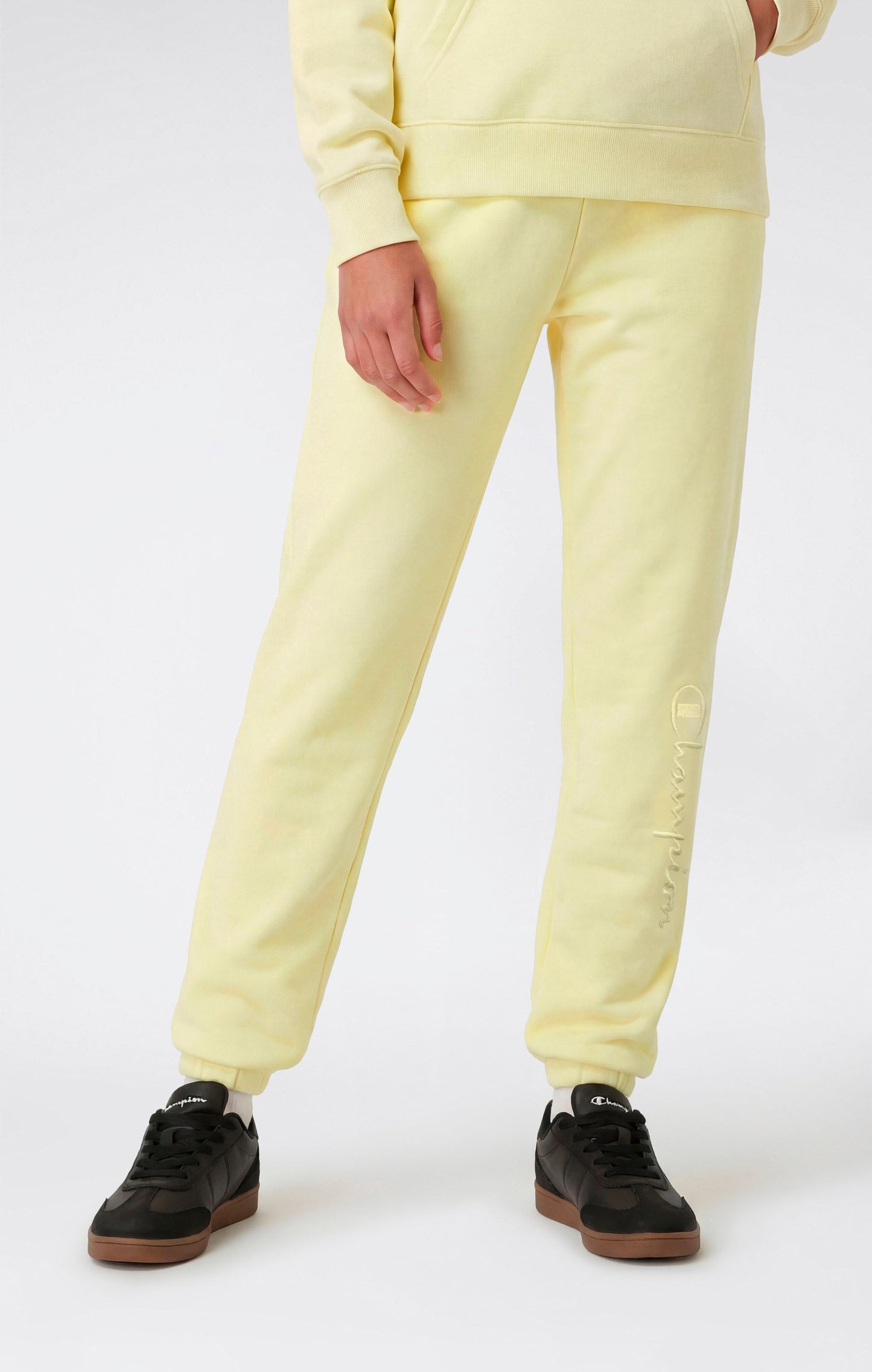 Girls' Elastic Cuff Pants With Embroidered Logo