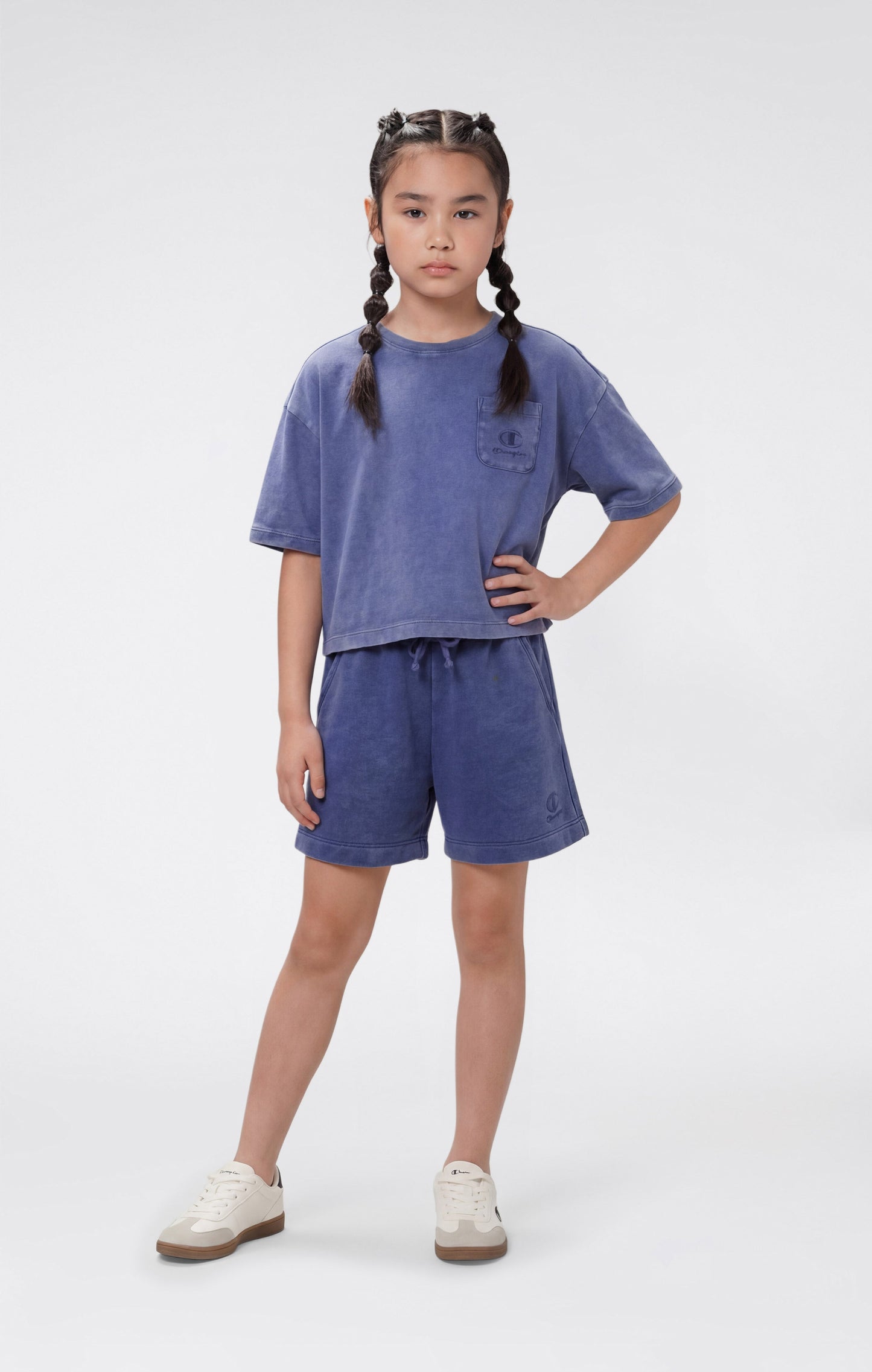 Mädchen-Shorts mit Washed-Effekt, Icons