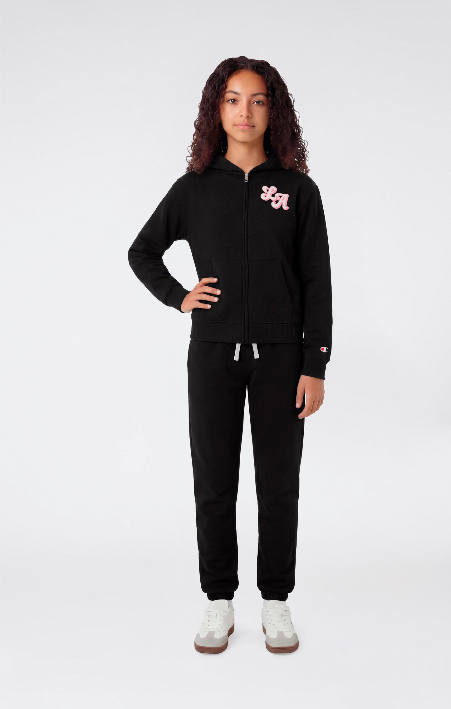 Girls' Hooded Full Zip Sweatshirt and Pants Tracksuit with Graphic