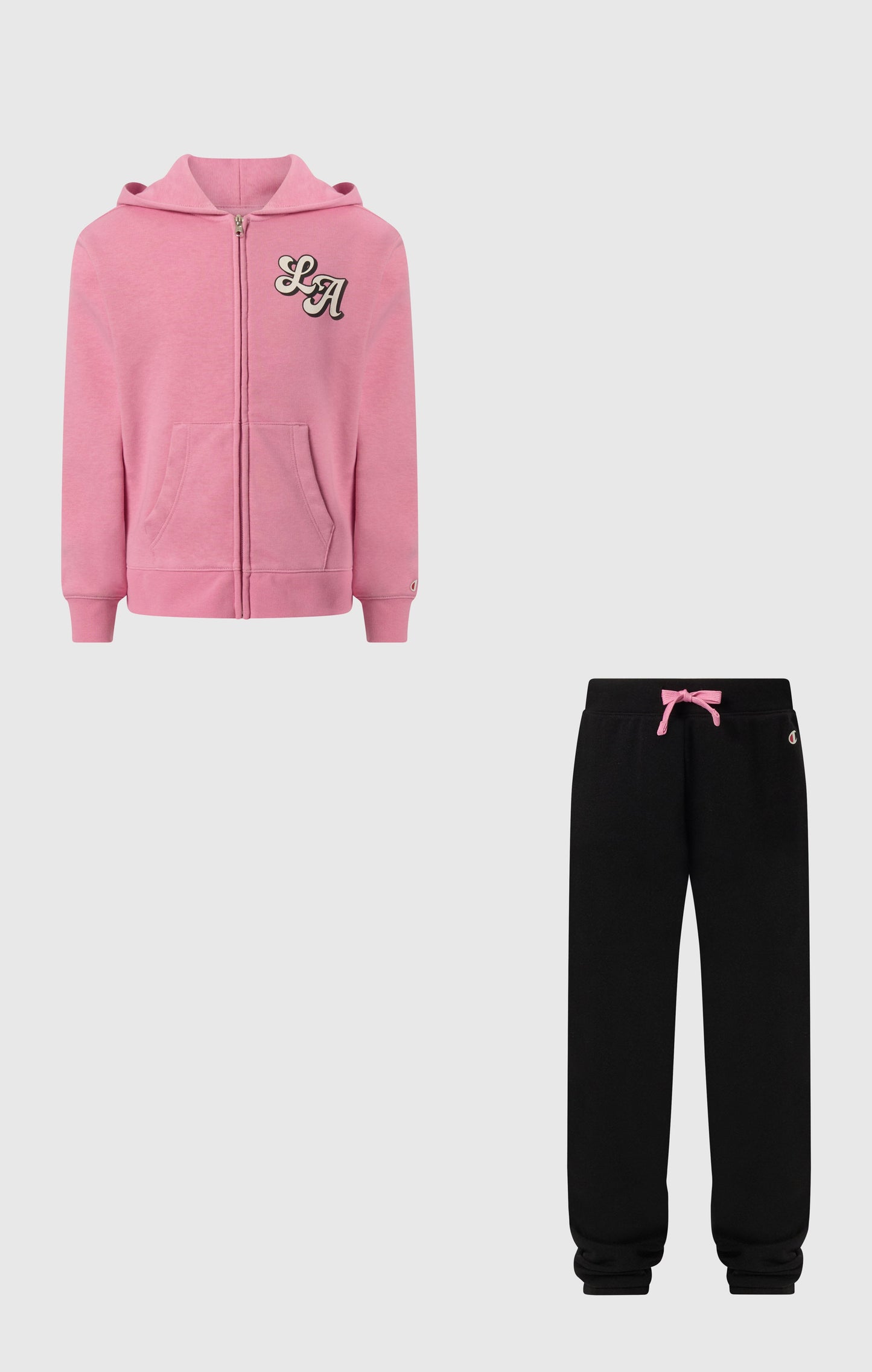 Girls' Hooded Full Zip Sweatshirt and Pants Tracksuit with Graphic