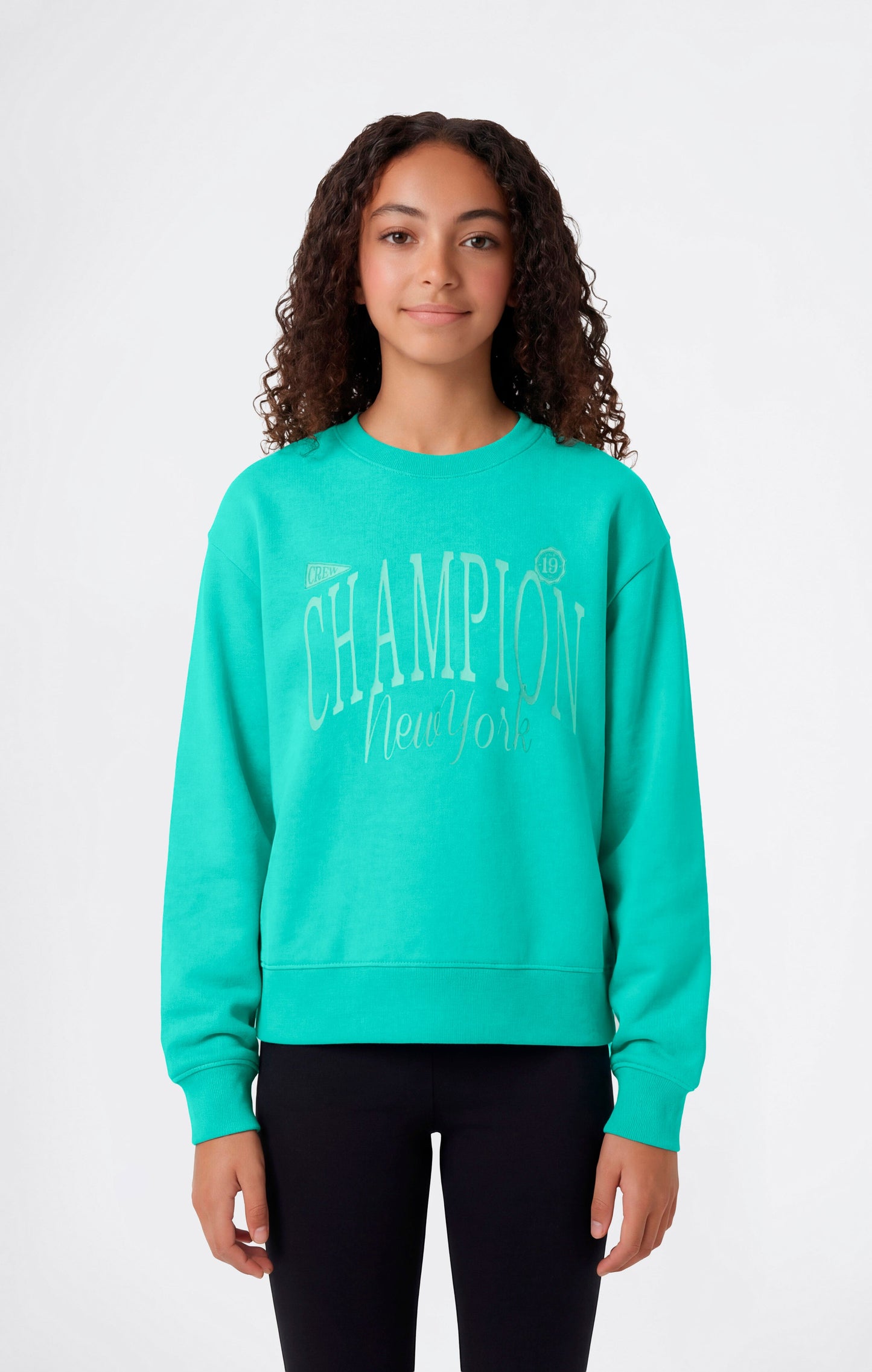 Girls' Crewneck Sweatshirt and Pants Tracksuit with Graphic