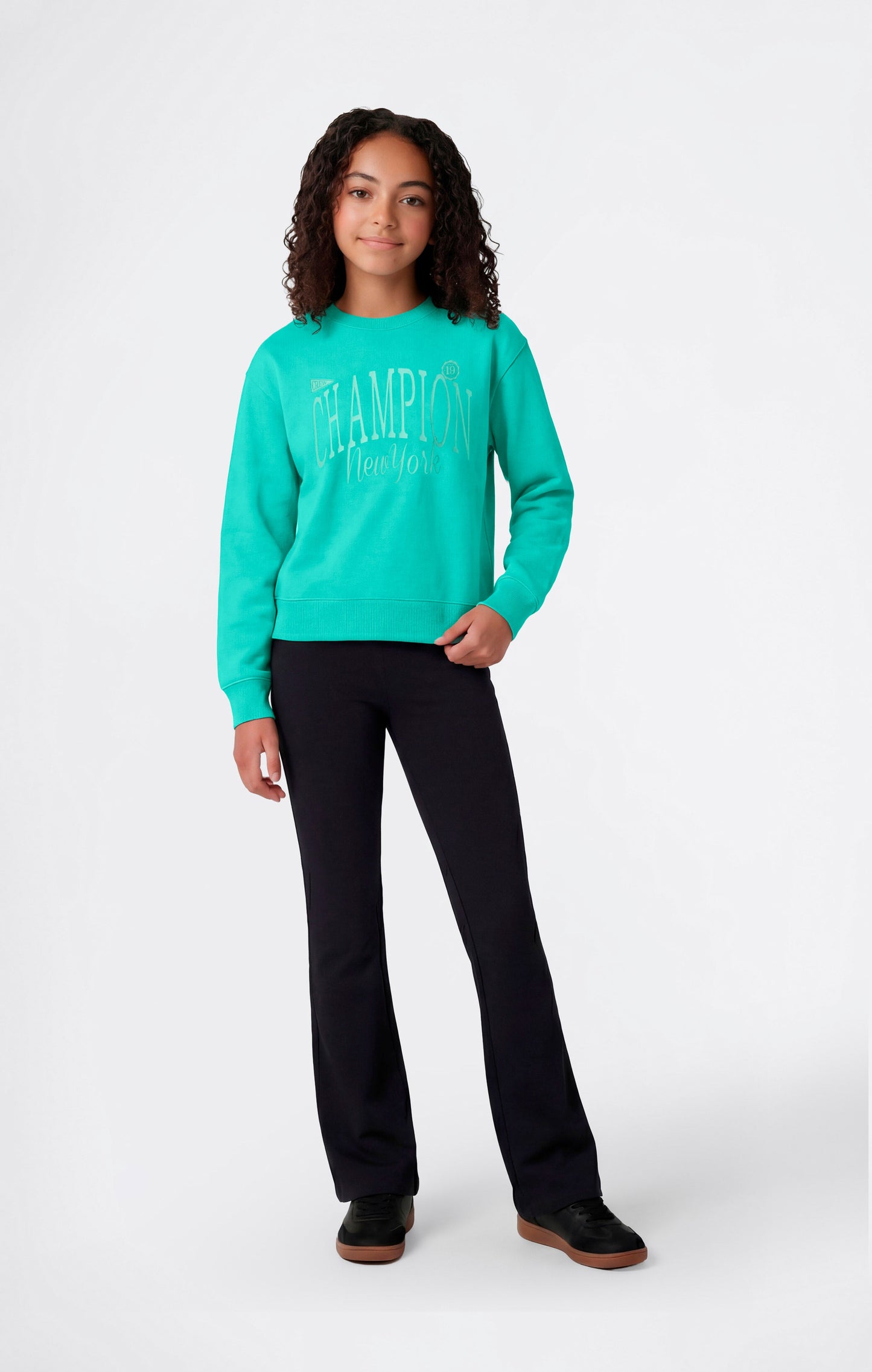 Girls' Crewneck Sweatshirt and Pants Tracksuit with Graphic