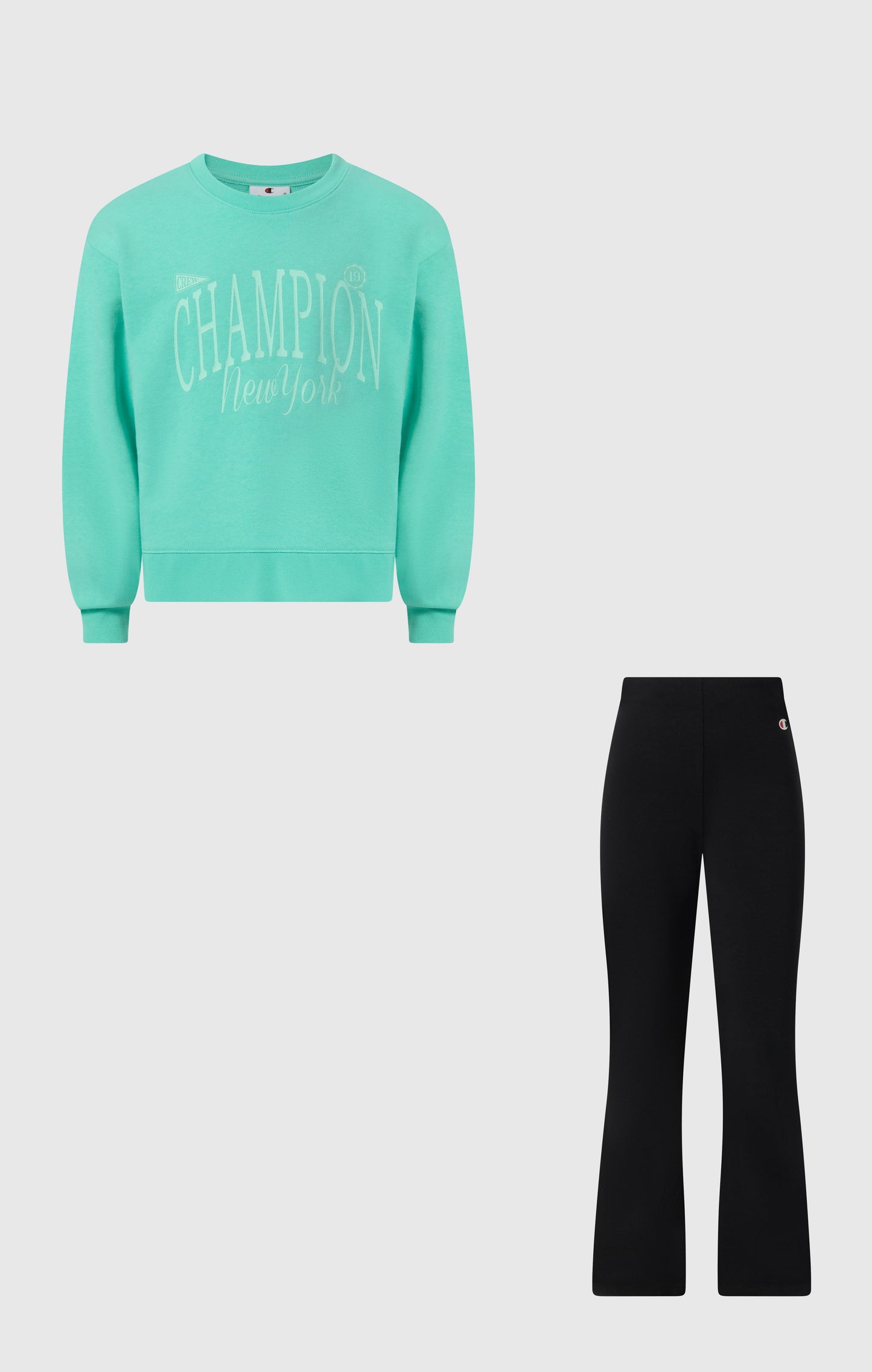 Girls' Crewneck Sweatshirt and Pants Tracksuit with Graphic