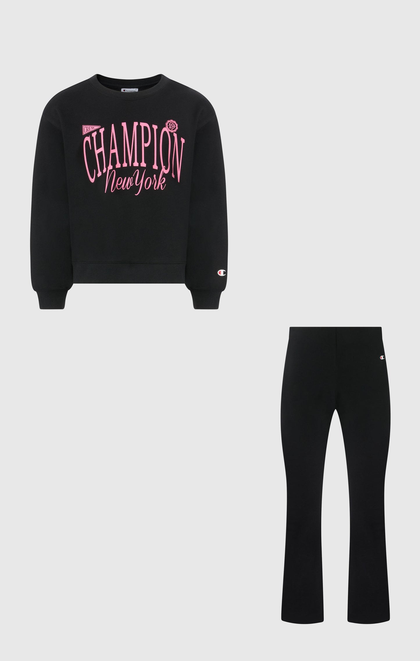 Girls' Crewneck Sweatshirt and Pants Tracksuit with Graphic