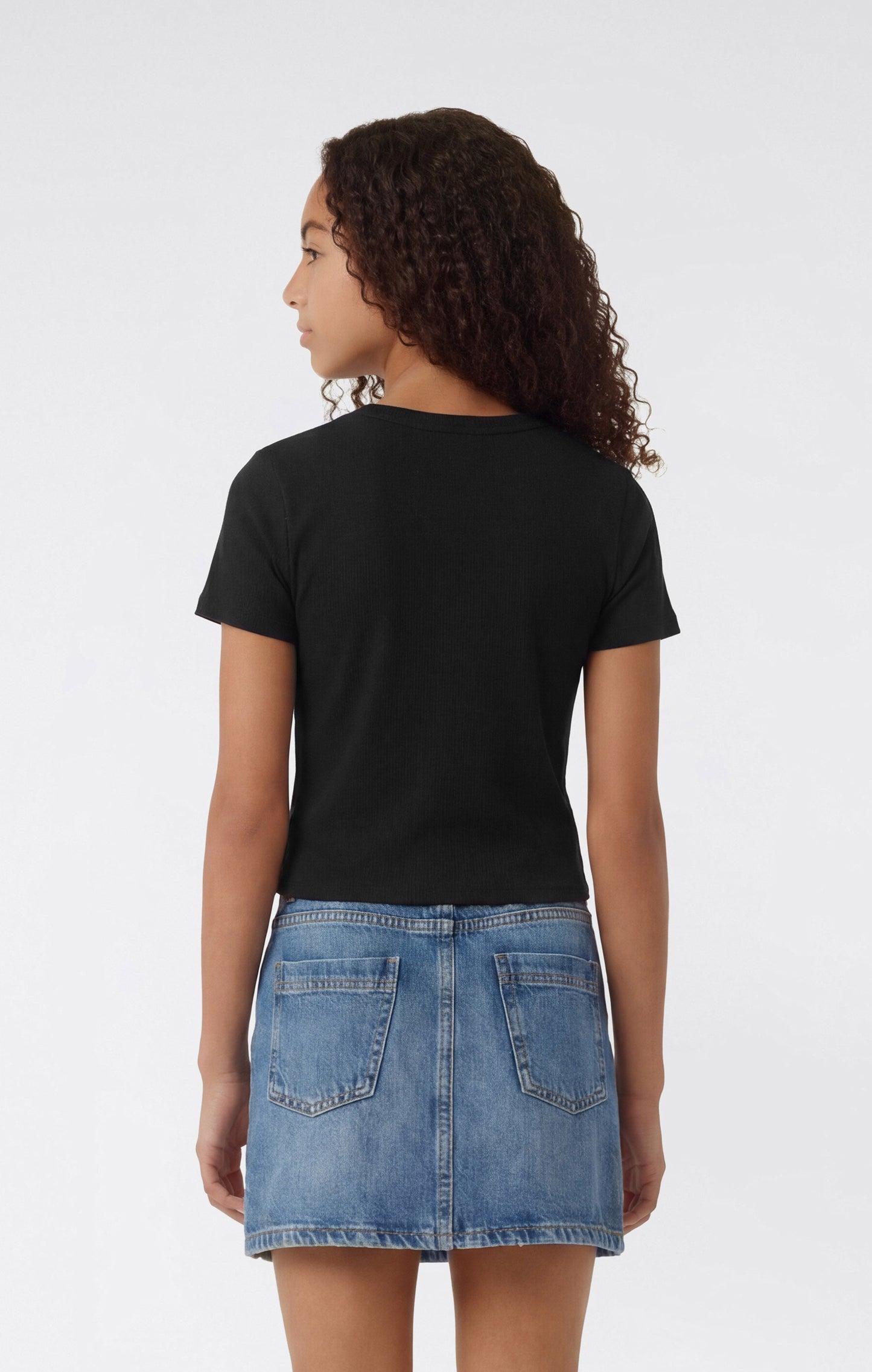 Girls' Stretch Rib Crewneck T-Shirt Icons