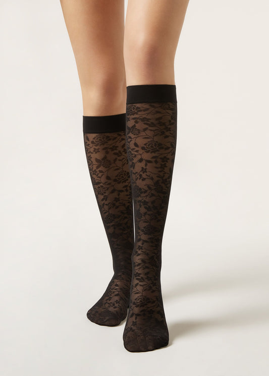Lace Knee-High Socks
