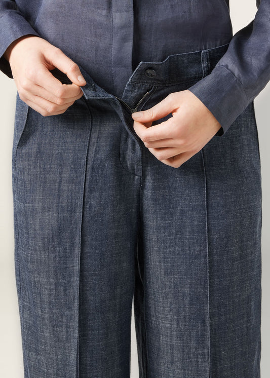 Palazzo Jeans with Linen