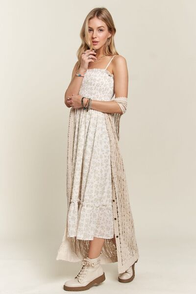 ADORA Gesmoktes geblümtes Camisole-Kleid mit Rüschensaum