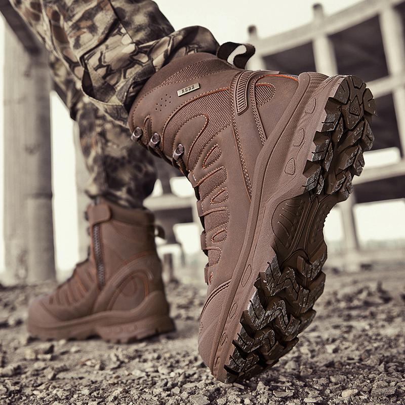 Militärische taktische Herren-Arbeitsstiefel, wasserdicht, rutschfest, pannensicher, knöchelhoch, Anti-Verstauchung