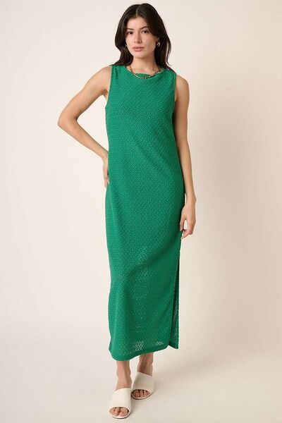 Mittoshop ärmelloses Kleid mit Rundhalsausschnitt und seitlichem Schlitz