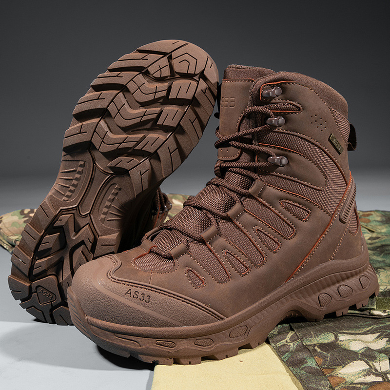 Militärische taktische Herren-Arbeitsstiefel, wasserdicht, rutschfest, pannensicher, knöchelhoch, Anti-Verstauchung