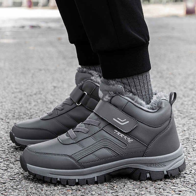 (Limited Time 49% Promotional Discount) Men's Winter Warm Orthopedic Hiking Snow Boots Waterproof Non-slip Wide Toe Arch Support Work Boots