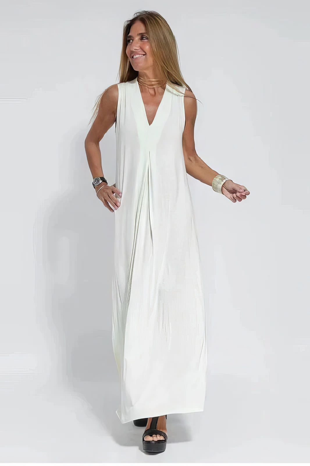 Elegant Long Dress + Matching Cardigan